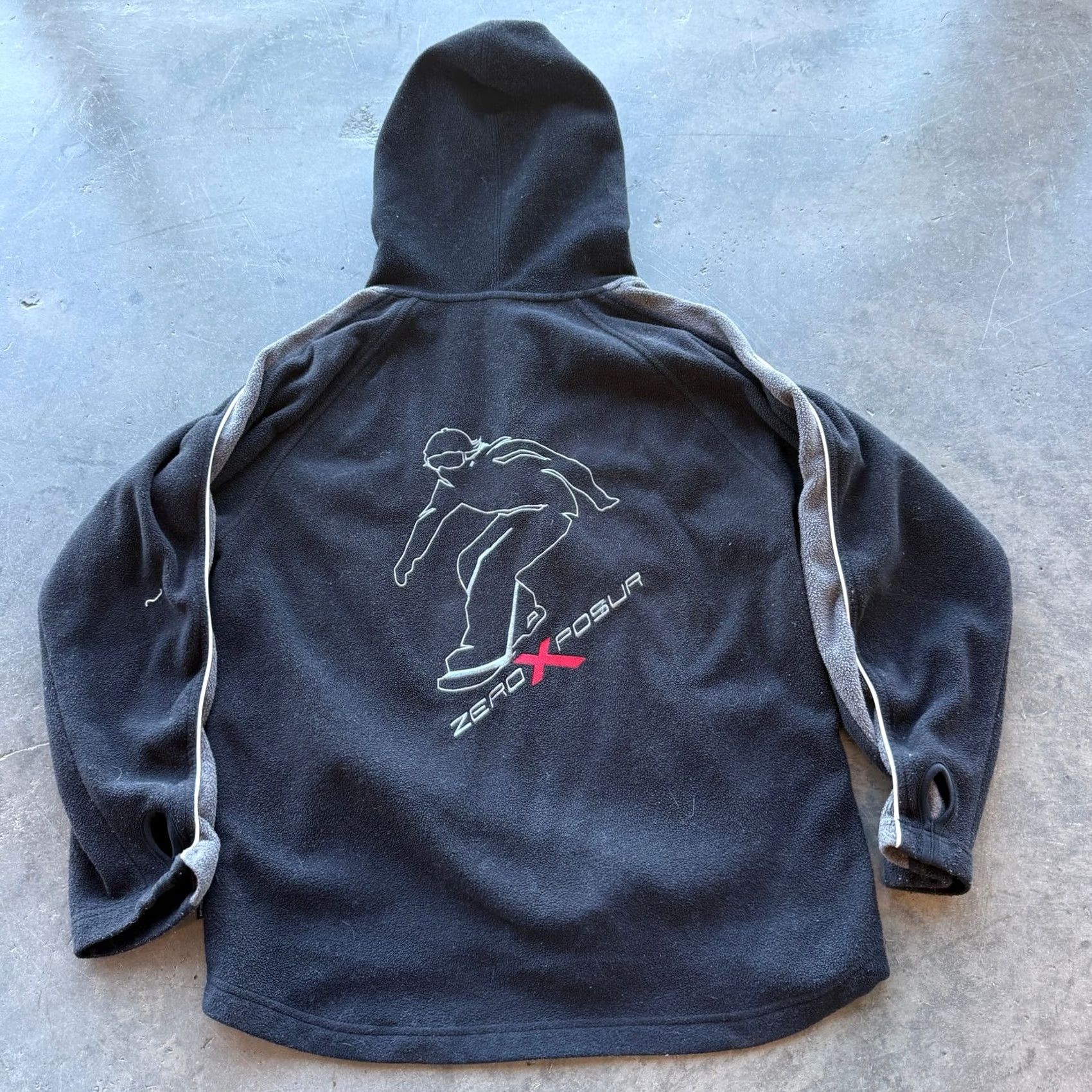 ZeroXposur VINTAGE Zero Xposur Black Grunge Fleece Snowboard Hoodie Sweatshirt L Mens Black Size US L / EU 52-54 / 3 - 2 Thumbnail