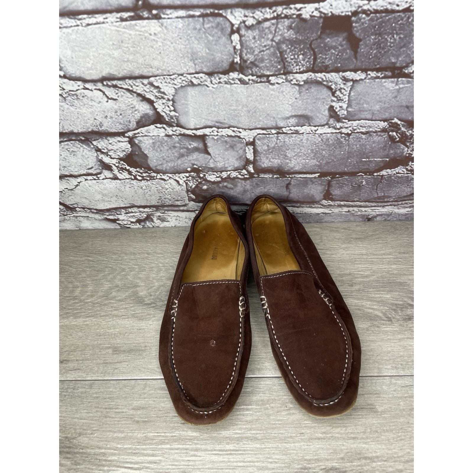 Giorgio Armani Giorgio Armani Brown Suede Loafers Leather Sole Driving Shoe Size US 6 / IT 36 - 13 Thumbnail
