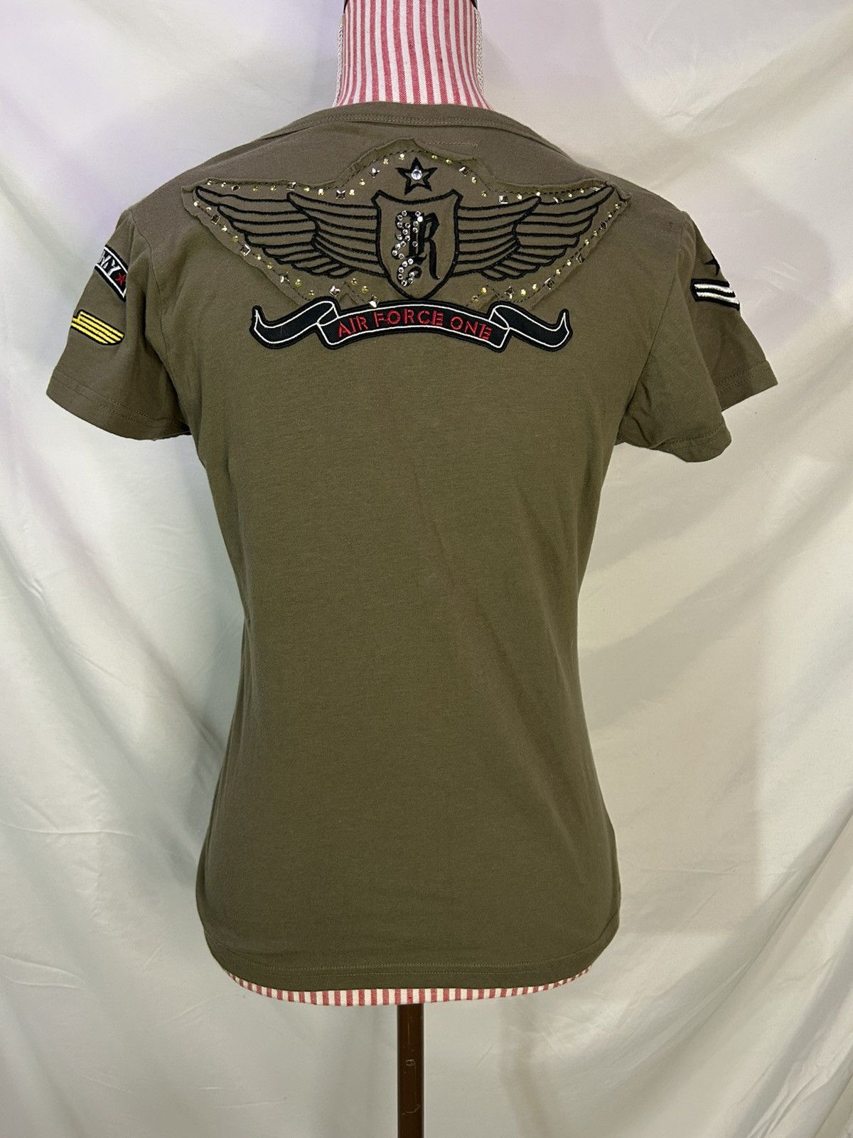 Request Jeans Y2K Request Army Green Studded Patches Shirt Sz Large Size L / US 10 / IT 46 - 7 Thumbnail