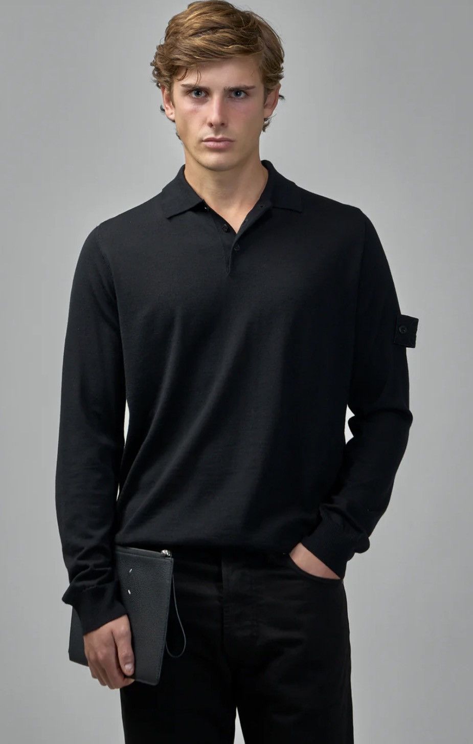 Stone Island Stone Island Ghost Wool Navy Blue Polo Shirt Sz L MSRP $525 Size US L / EU 52-54 / 3 - 1 Thumbnail
