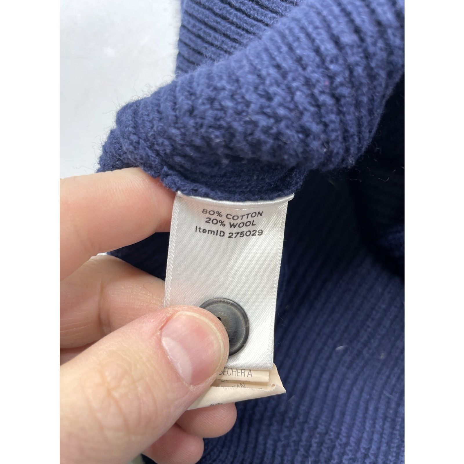 Vintage VINTAGE L.L.Bean Fisherman Button Henley Sweater Blue Ribbed Knit MENS Large Size US L / EU 52-54 / 3 - 7 Thumbnail