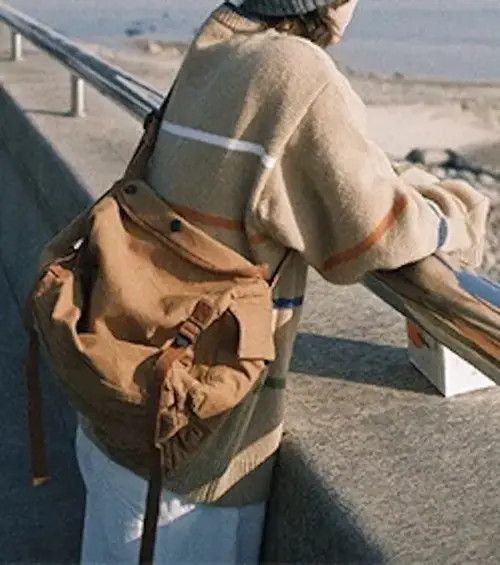 Utility Grunge Military Messenger Shoulder Bag in Brown, Men's