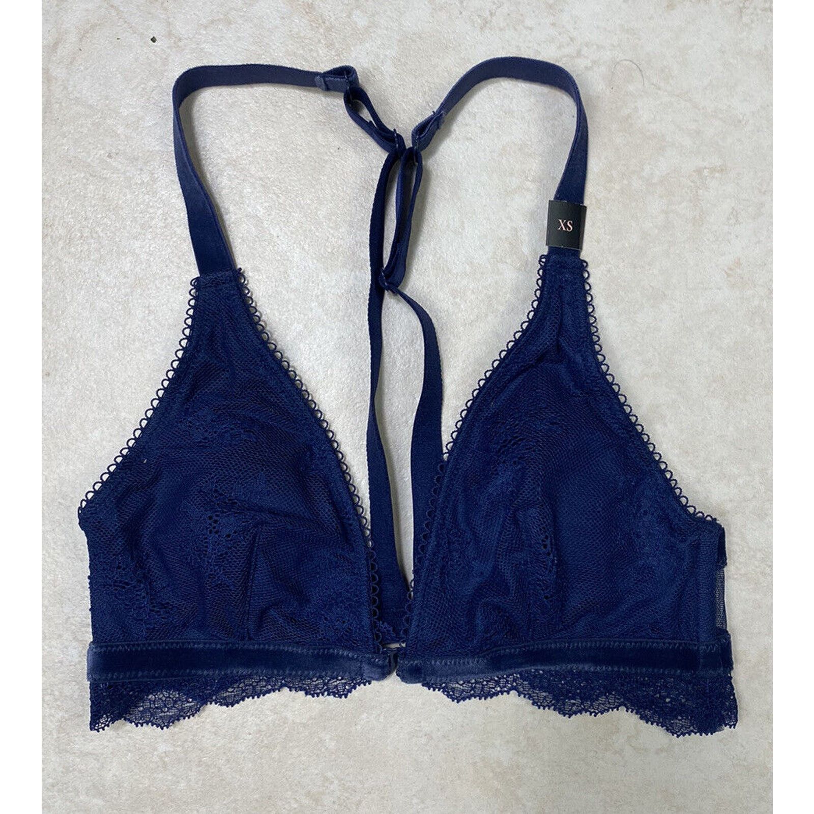 Victoria's Secret NWT Victoria's Secret XS Blue Lace Sexy Bra Bralette Clasp Size ONE SIZE - 1 Thumbnail
