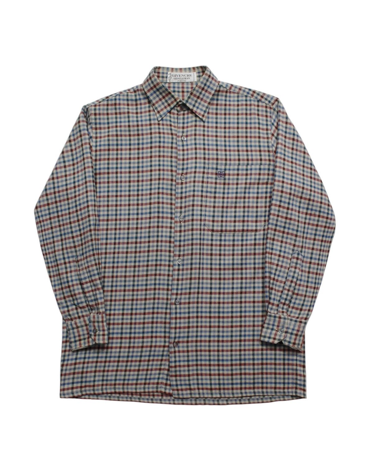 1970S GIVENCHY WOOL TARTAN SHIRT