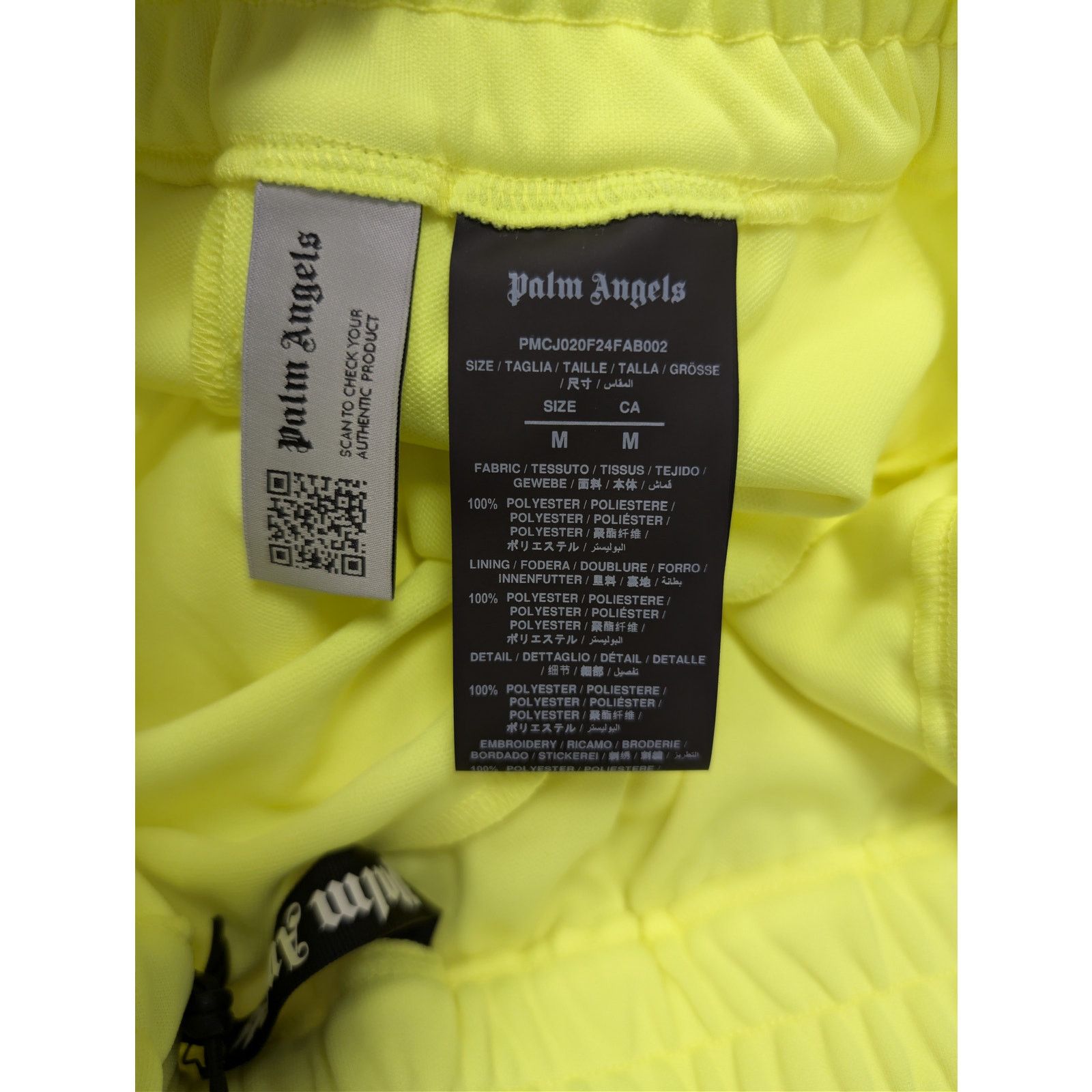 Palm Angels o1rshd1 Classic Logo Track Pants in Yellow Fluo / Off White Size US 32 / EU 48 - 18 Thumbnail
