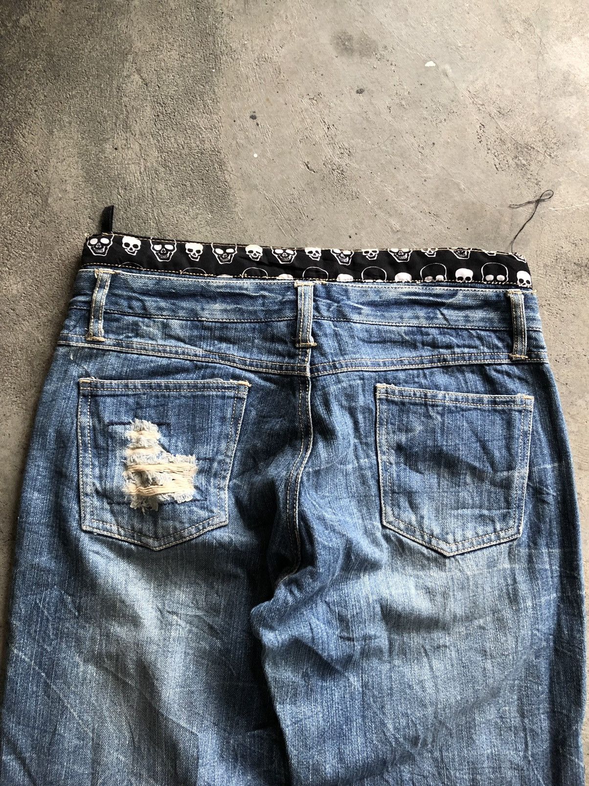 If Six Was Nine JAPANESE BRAND DISTRESSED SKULL DOUBLE WAIST KAPITAL STYLE Size US 30 / EU 46 - 6 Thumbnail