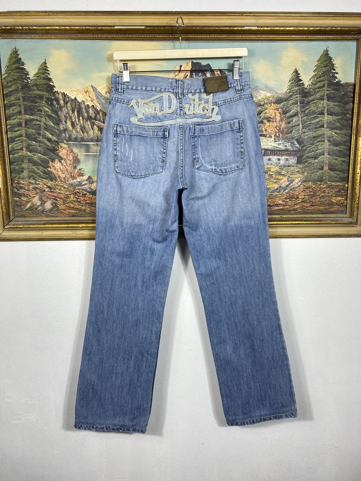 Vintage × Von Dutch Von Dutch Vintage Y2k Big Logo Denim Jeans Trousers Pants Size 32" / US 10 / IT 46 - 2 Thumbnail