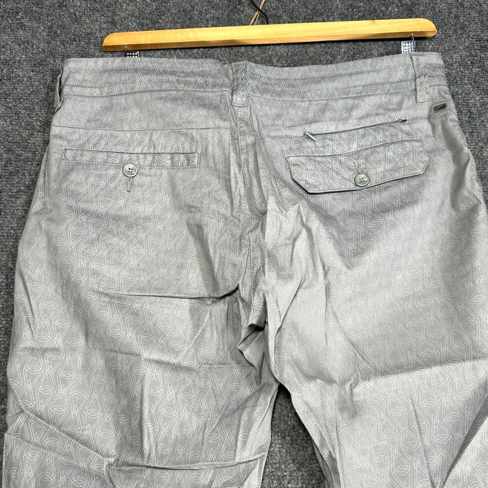 Vintage Horny Toad Pants Womens 10 Gray Print Cotton Stretch Ankle Chino Pockets Geometric Modern Classic Mens Womens Boys Girls Size 32" / US 10 / IT 46 - 7 Thumbnail