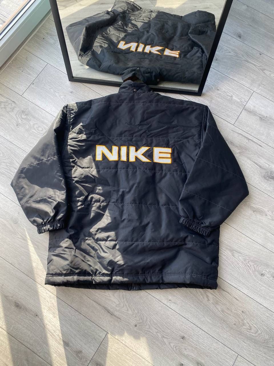 Nike Vintage Nike Spellout Black Down Black Puffer Jacket M Size US M / EU 48-50 / 2 - 6 Thumbnail