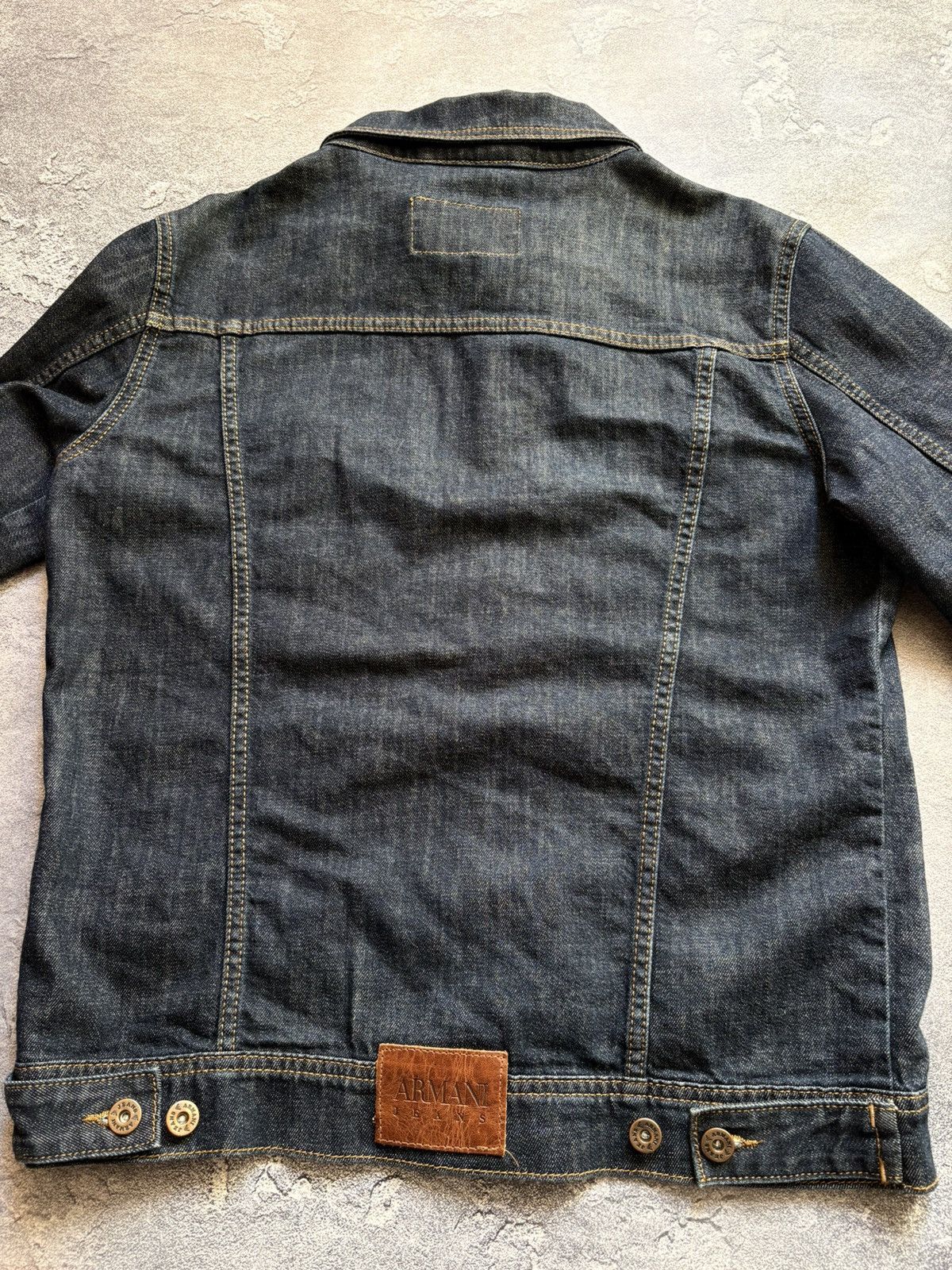 Armani Vintage Armani Jeans Dark Wash Denim Jacket Italy Size S Size US S / EU 44-46 / 1 - 11 Thumbnail
