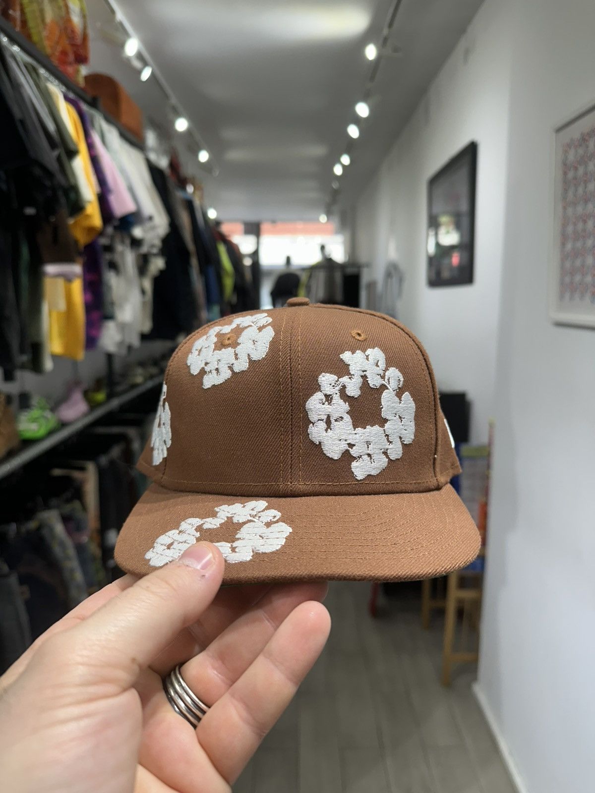 Denim Tears New Era Cotton Wreath Fitted Hat Brown 7 1/8