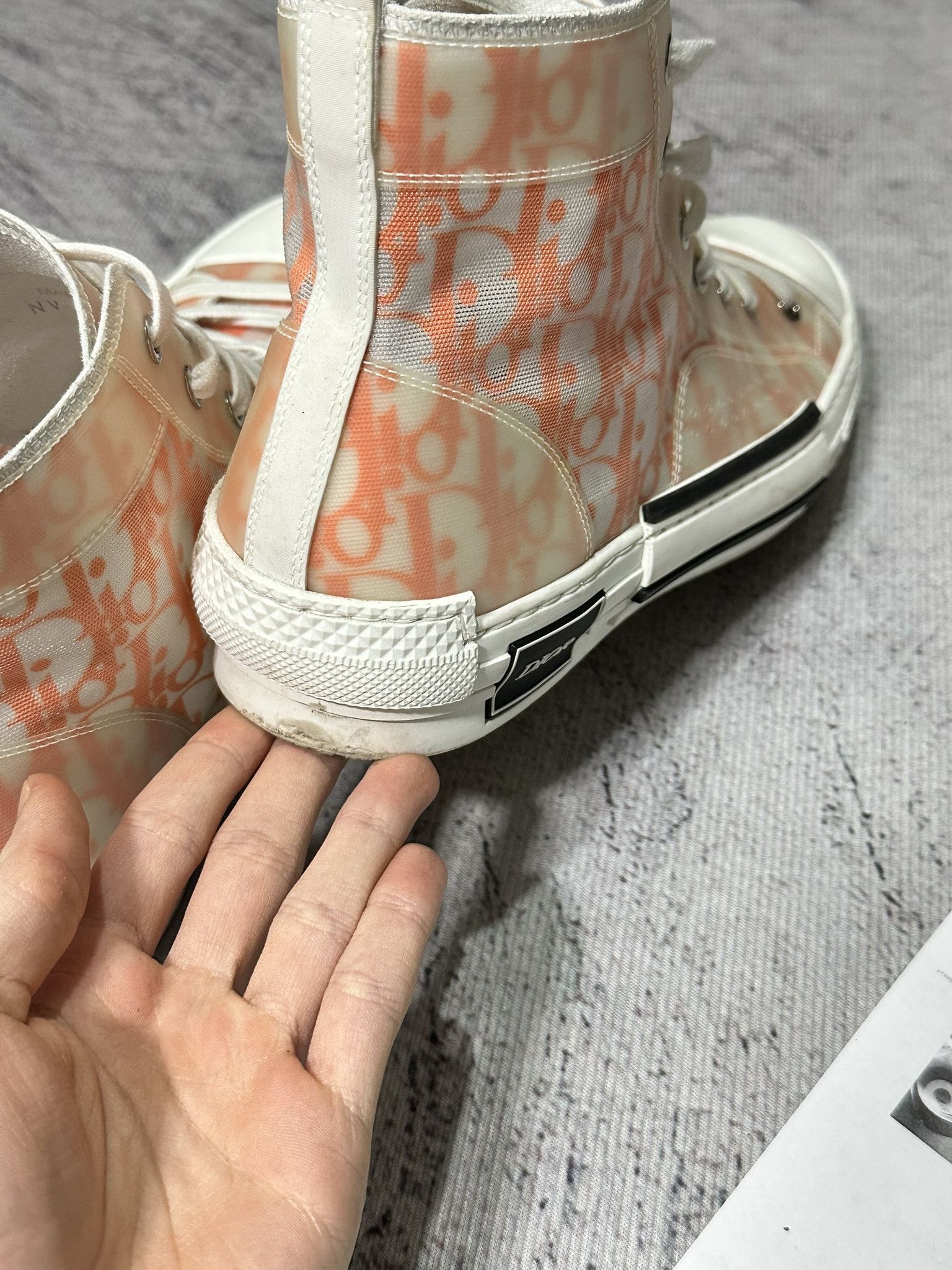 Dior Dior B23 High-top Oblique Sneakers Canvas Orange Monogram Size US 9.5 / EU 42-43 - 8 Thumbnail