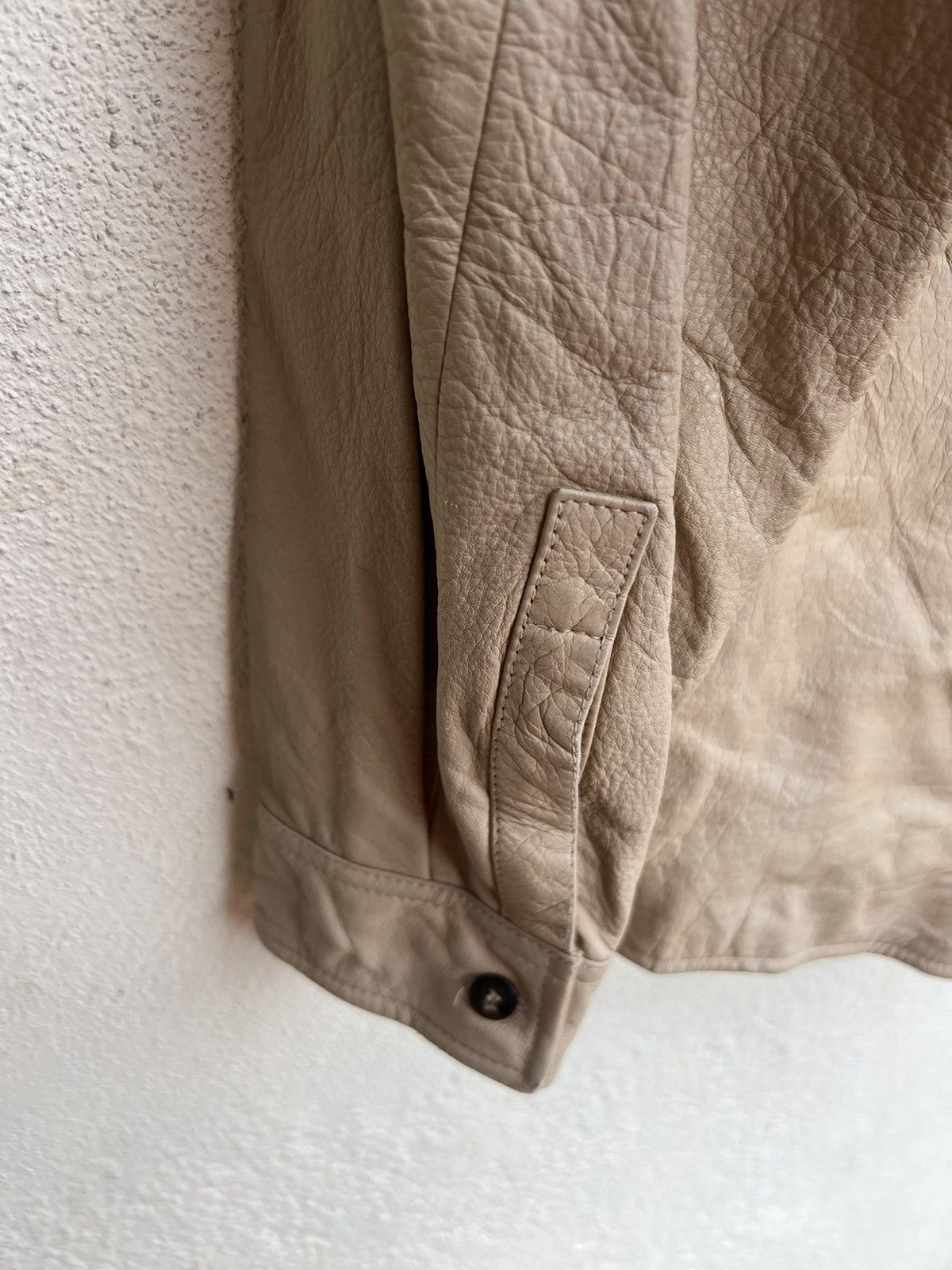 Leather Vintage Kazutaka Kato KAKA Fade Patina Cowhide Leather Shirt Size US M / EU 48-50 / 2 - 21 Thumbnail