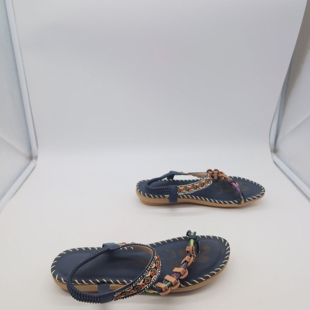 Other Embellished Navy Sandals Cool BOHO style Sz 6 Size US 6 / IT 36 - 6 Thumbnail