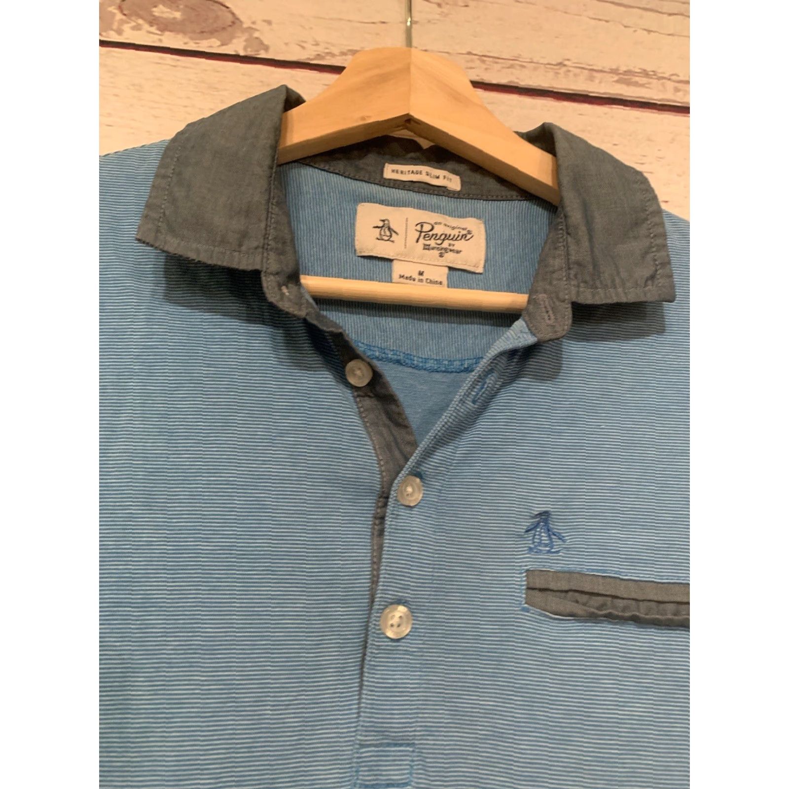 Original Penguin Mens Original Penguin Aquarius Tropical Blue Golf SlimFit Polo Shirt Size Medium Size US XL / EU 56 / 4 - 7 Thumbnail