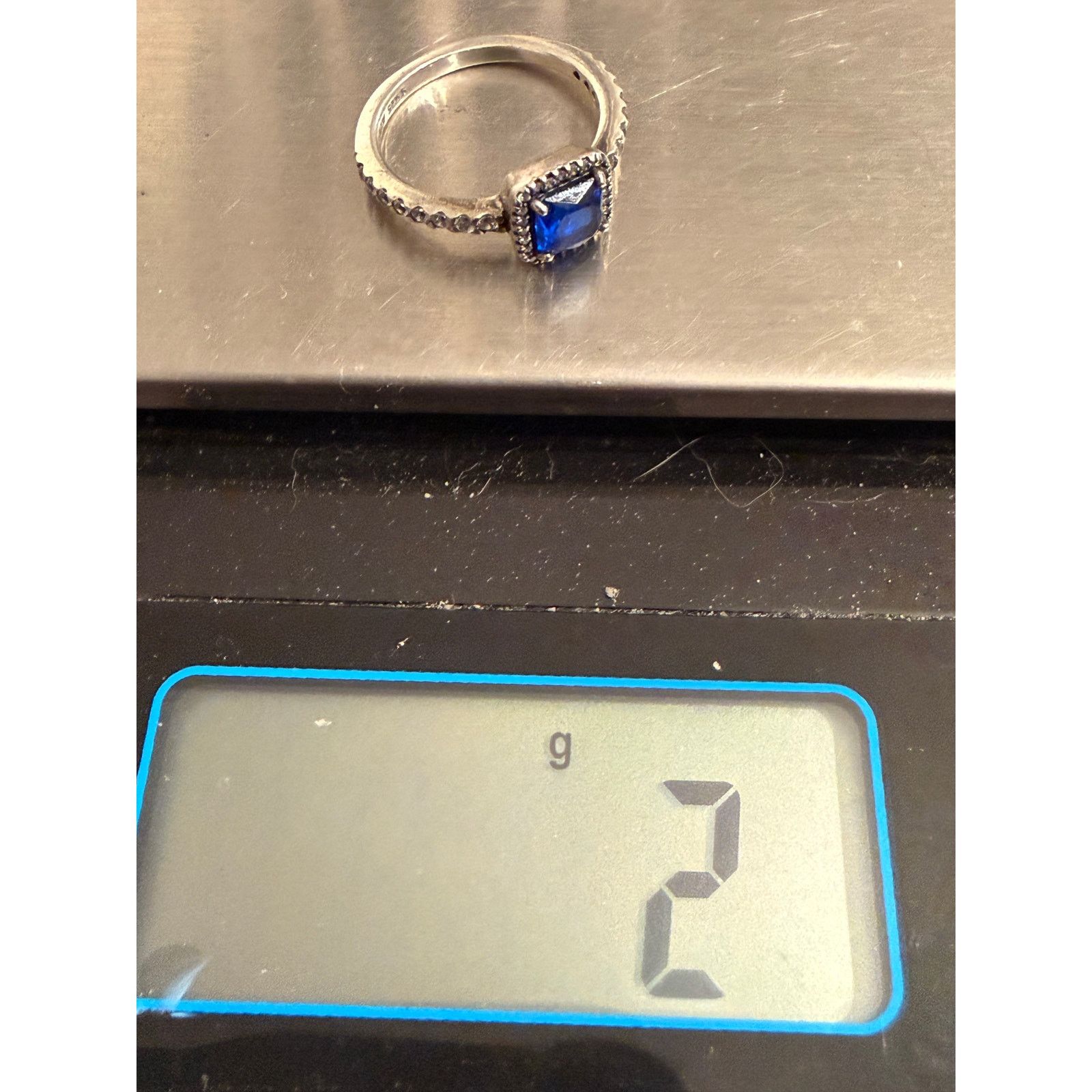 pandora Pandora ALE 925 Blue Halo Ring Sterling Silver Size 6 Size ONE SIZE - 7 Thumbnail