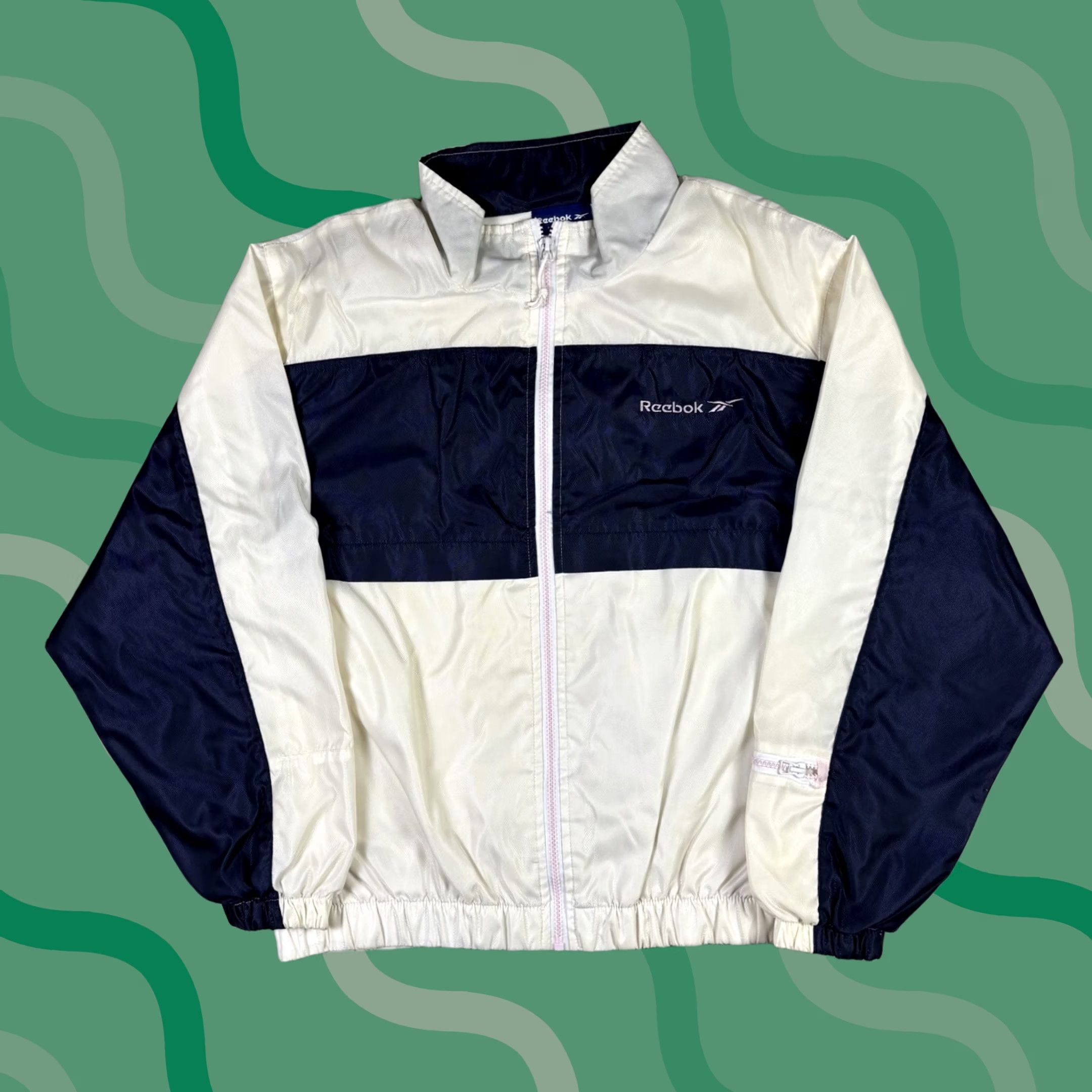 Reebok 90s Reebok Windbreaker Jacket XL Activewear Womens Blue White Size XL / US 12-14 / IT 48-50 - 1 Thumbnail