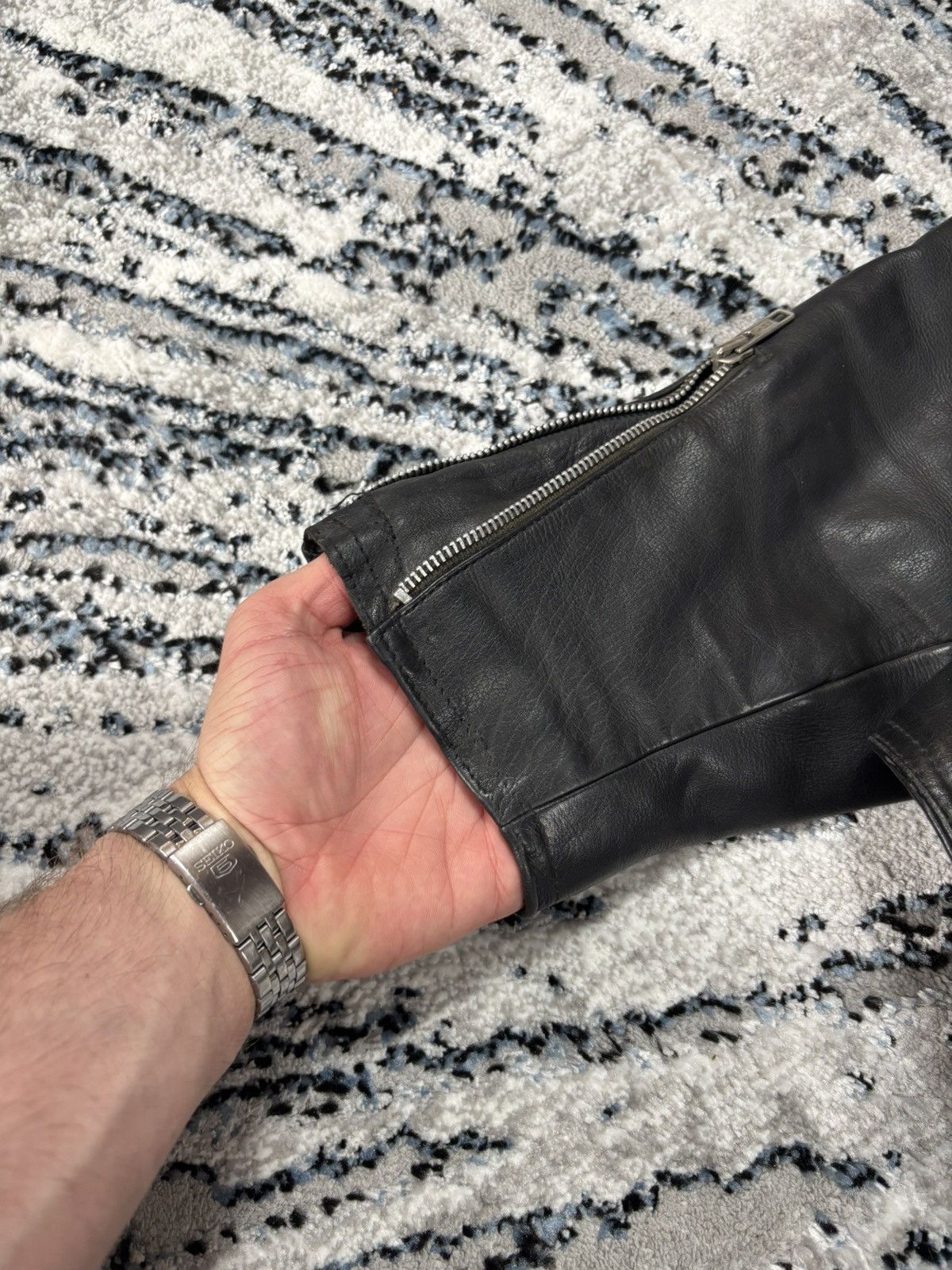 Genuine Leather × Vintage Vintage the genuine leather Ramones biker 90s rock metal Size US L / EU 52-54 / 3 - 4 Thumbnail