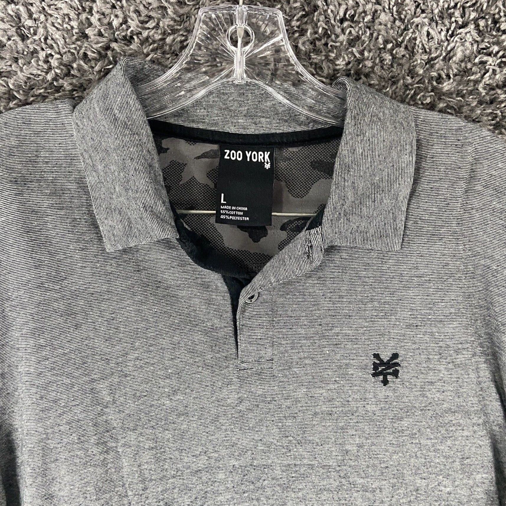 Zoo York Zoo York Striped Polo Shirt Gray Adult Large Mens Size US L / EU 52-54 / 3 - 5 Thumbnail