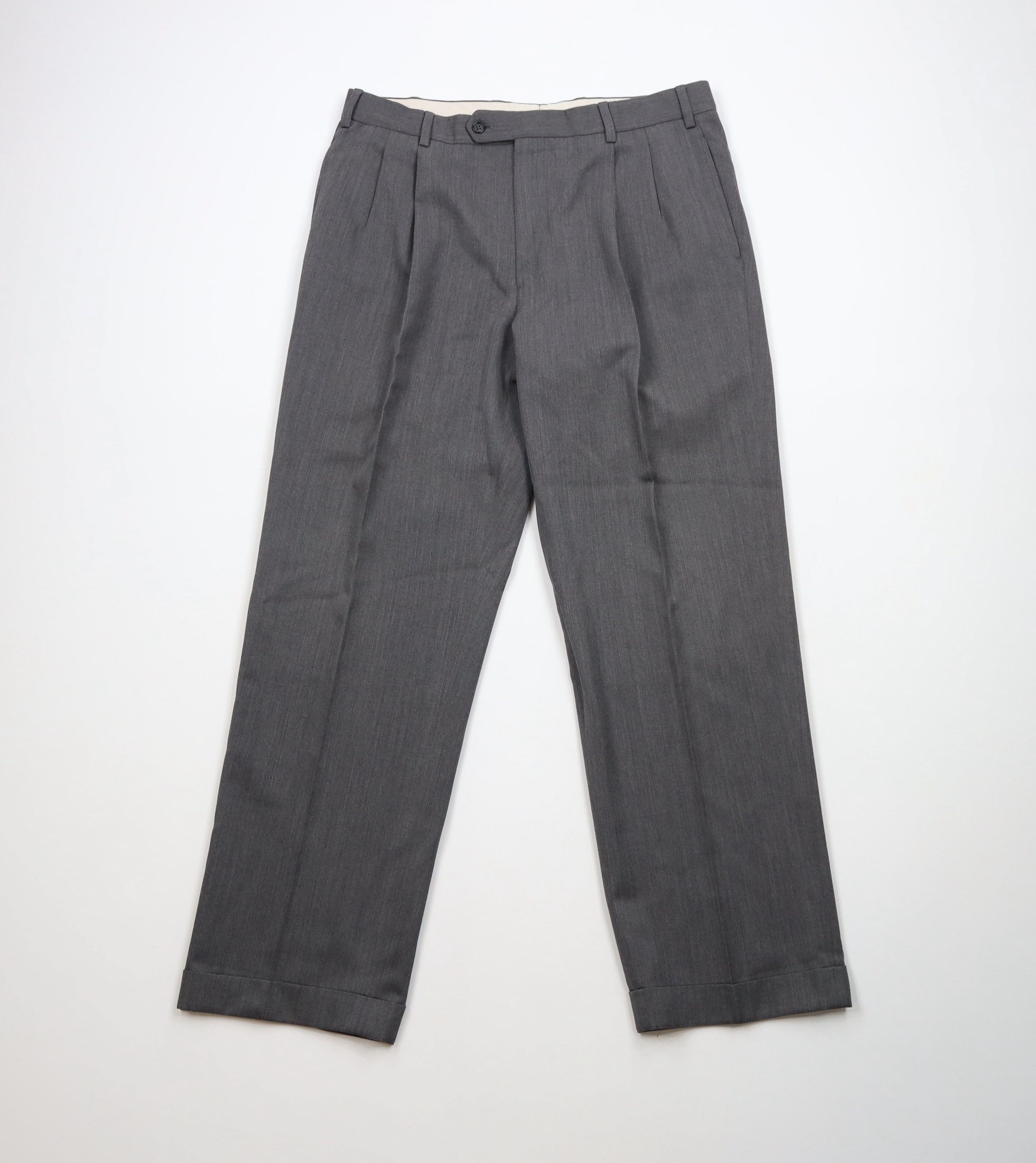 Brooks Brothers × Vintage Vintage Brooks Brothers Wide Leg Chino Pants Sharkskin Gray Size US 34 / EU 50 - 1 Thumbnail