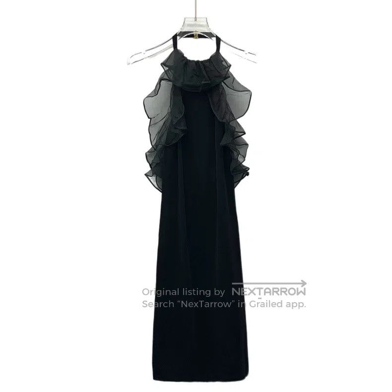 Gucci Gucci Black back hollow lace mulberry silk halter neck dre Size XS / US 0-2 / IT 36-38 - 1 Thumbnail