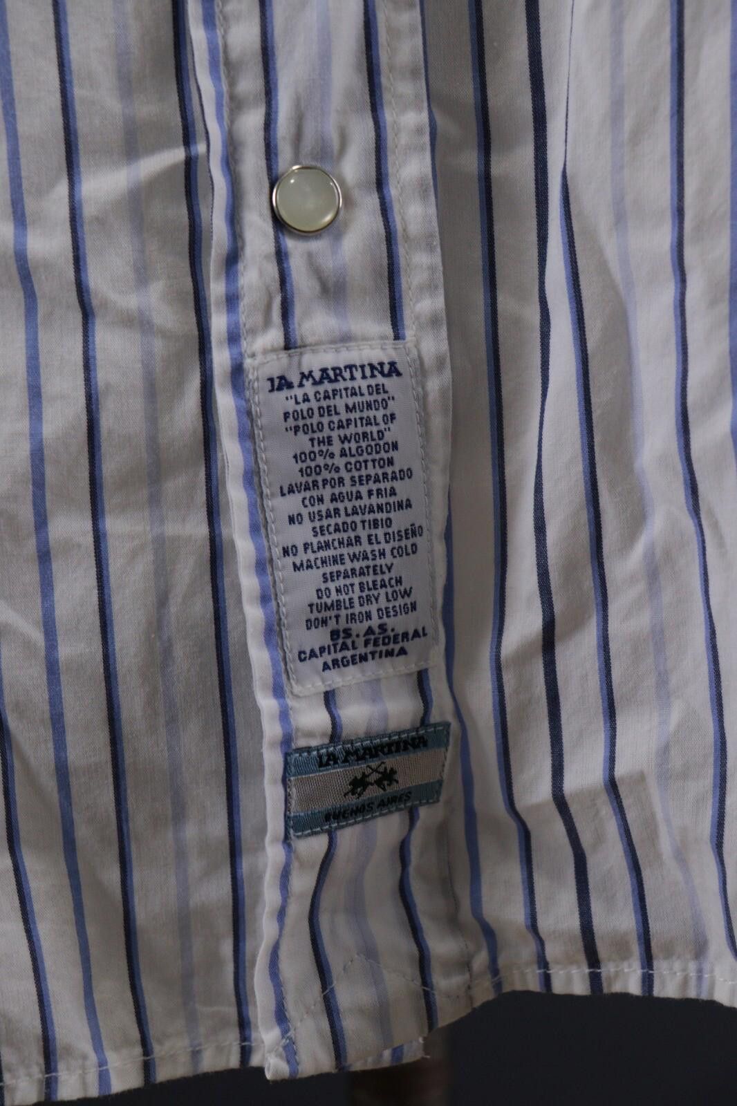OVER THE STRiPES La Martina Buenos Aires Blue Stripe Shirt 18 / 45 / XXL Size US XXL / EU 58 / 5 - 4 Thumbnail