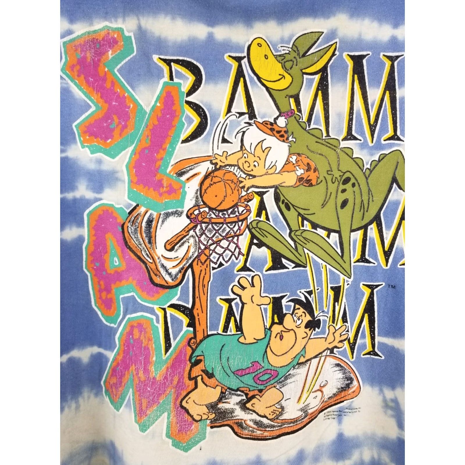 Vintage VINTAGE 94' FLINTSTONES SLAM 2 SIDE PRINT SINGLE STITCH CARTOON T-SHIRT SZ LARGE Size US L / EU 52-54 / 3 - 2 Thumbnail