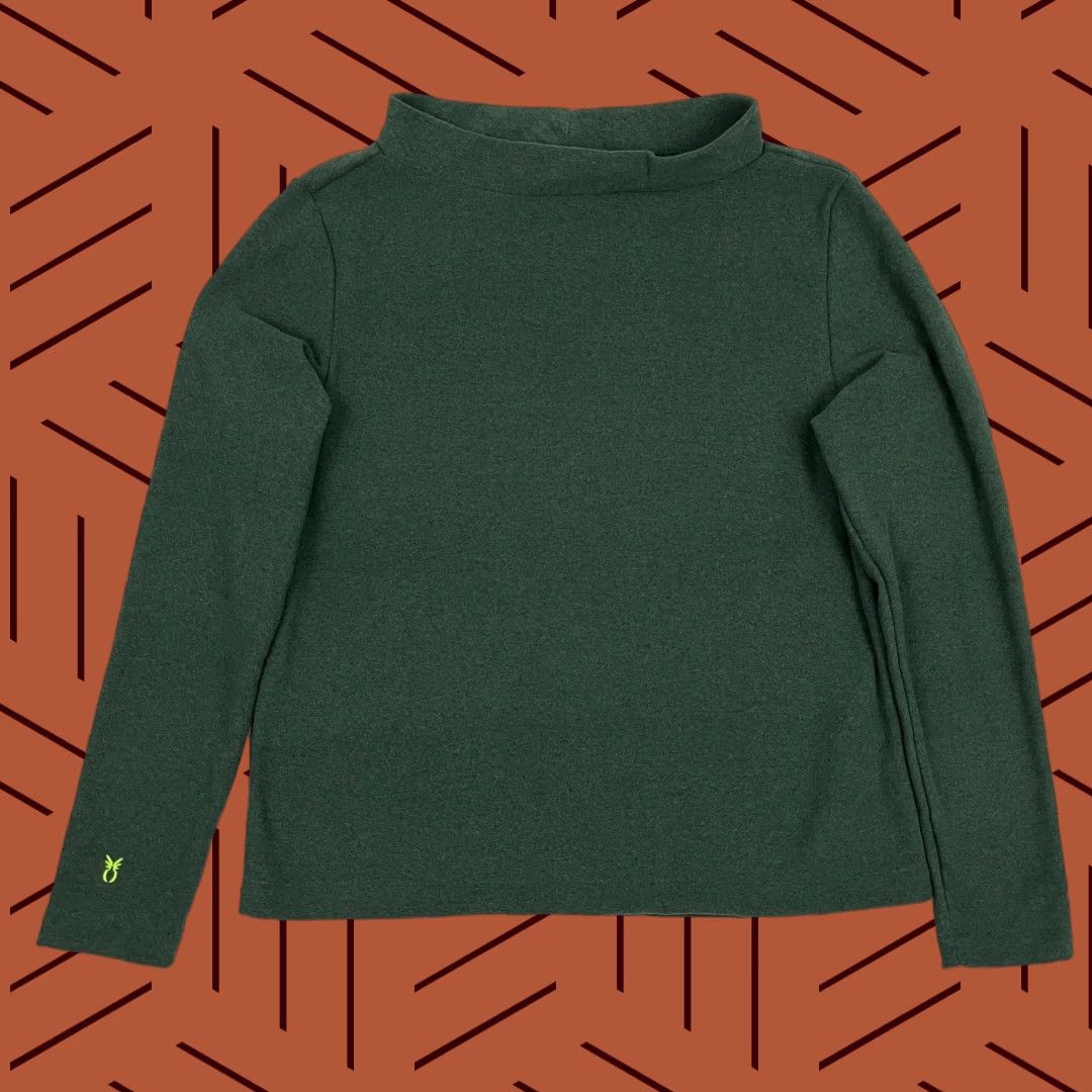 Vintage Dudley Stephens Vello Fleece Cobble Hill Sweater Womens L Green Turtleneck Pullover Casual Winter Size L / US 10 / IT 46 - 1 Thumbnail
