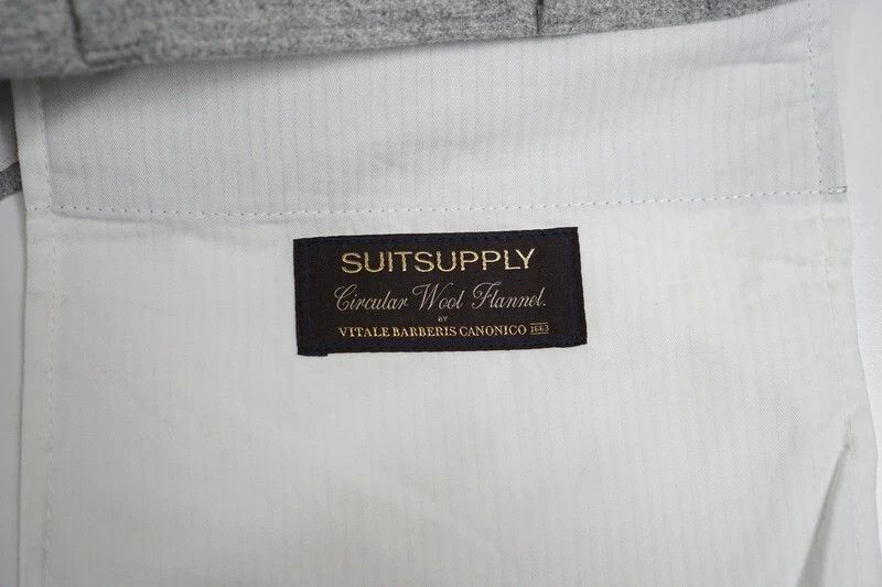 Suitsupply Men Suitsupply Soho Turn - Up Trousers Flannel Grey UK/US38 Size 38R - 4 Thumbnail