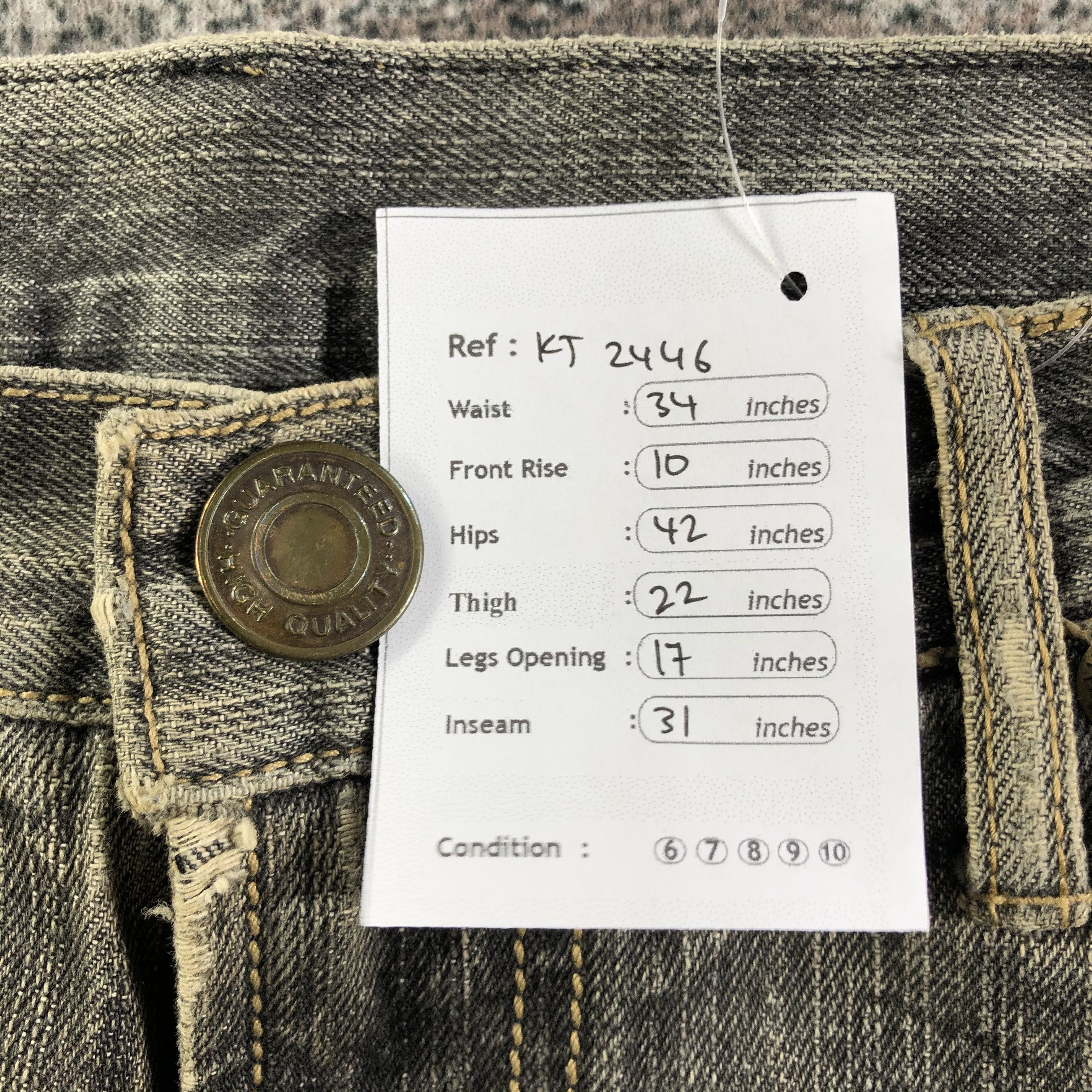 Japanese Brand Vintage Japanese Jeans Faded Black Denim KJ2446 Size US 32 / EU 48 - 9 Thumbnail