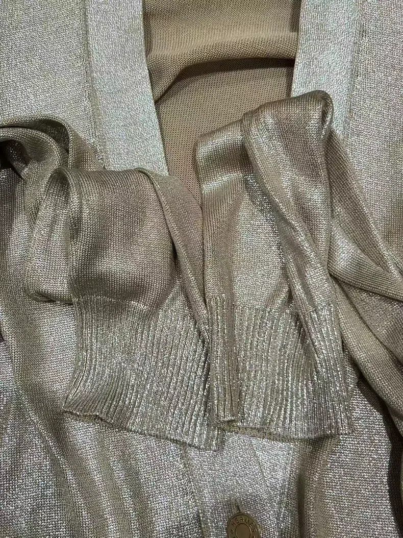 Hermes Hermes Gold Thread Embellished Cardigan Size S / US 4 / IT 40 - 4 Thumbnail