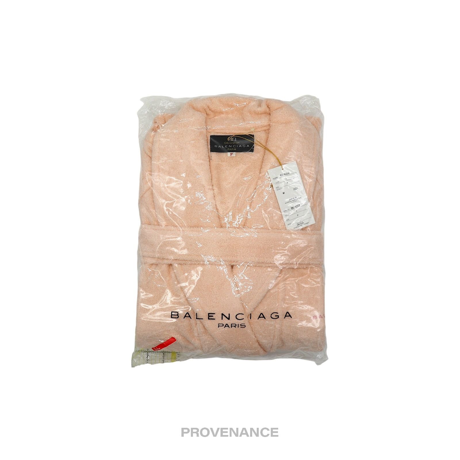 Balenciaga 🔴 Balenciaga Embroidered Logo Robe - Peach Terry Size US 40 / EU 56 - 1 Thumbnail