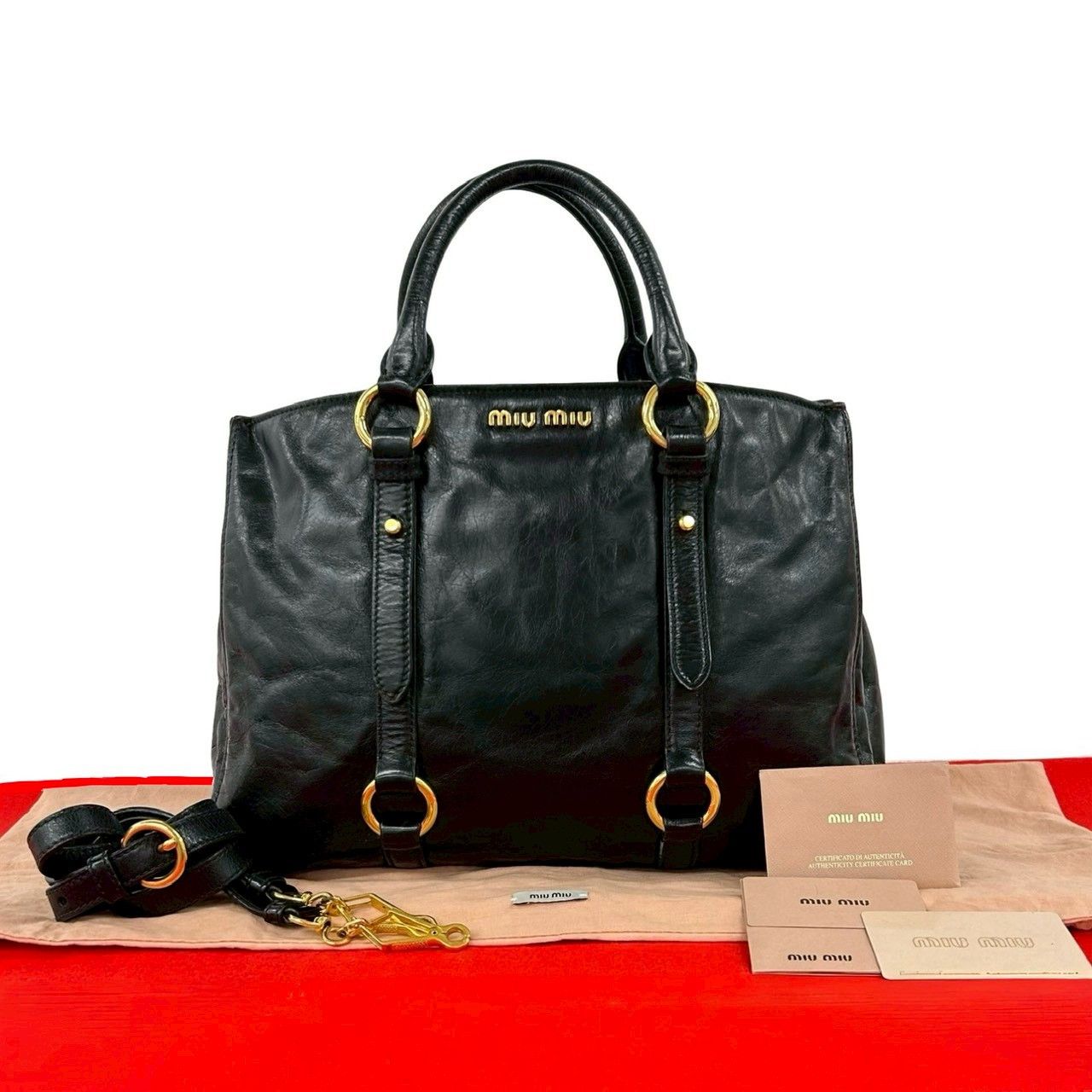 Miu Miu Miu Miu Miu Miu Leather 2way Bag Leather Handbag DUTY FREE for USA Size ONE SIZE - 1 Thumbnail