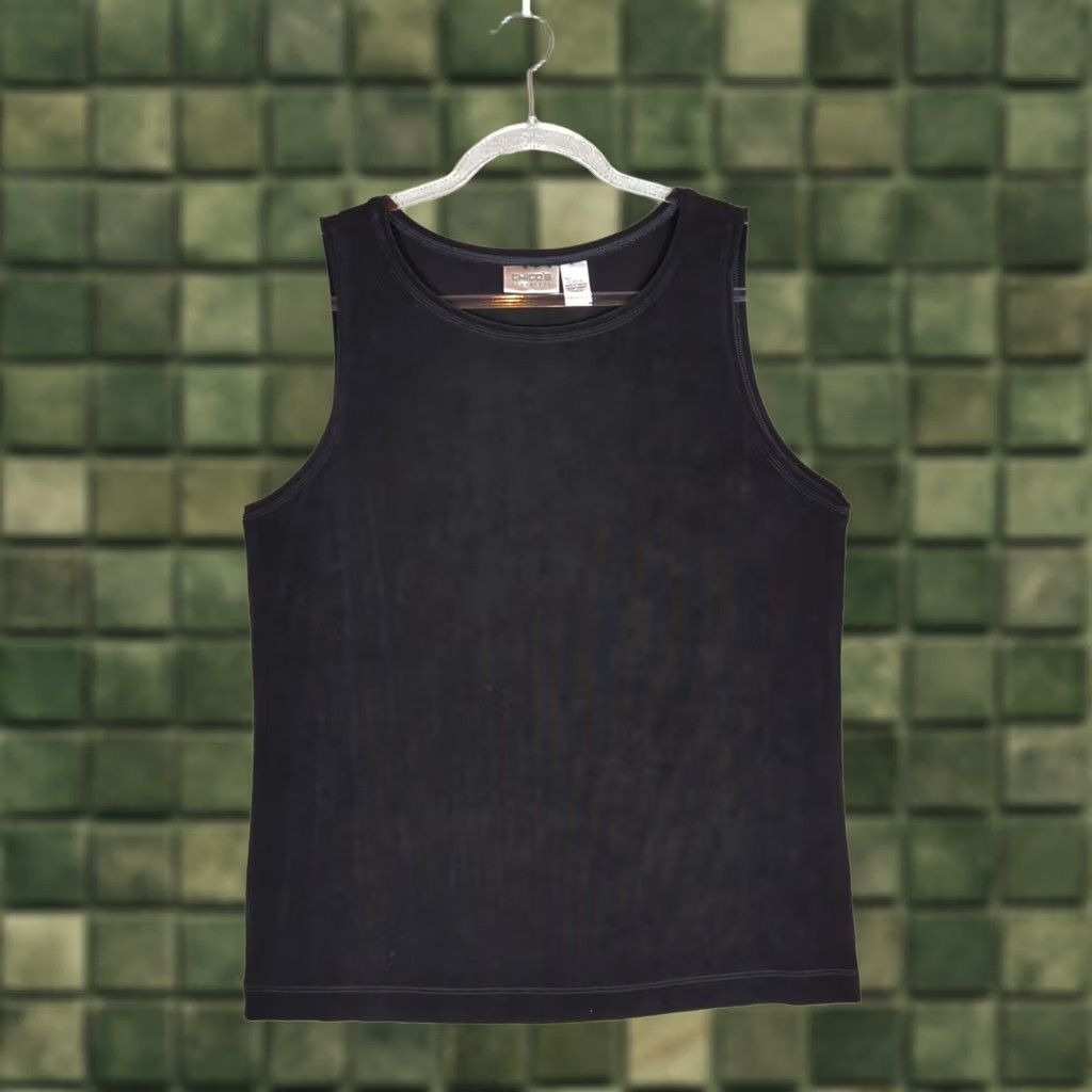 Vintage CHICO'S TRAVELERS Women's Tank Top XL Black Slinky Sleeveless Regular Stretch Unlined Easy Care Size XL / US 12-14 / IT 48-50 - 1 Thumbnail