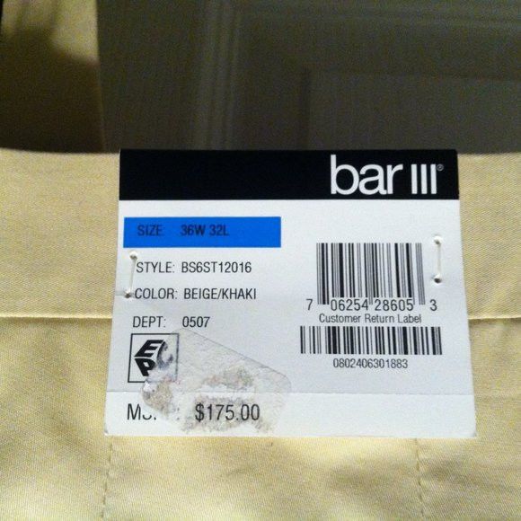 Bar III $600.00 BAR III MEN'S NEW 100%COTTON 2PC SUIT SIZE: 42S Size 42S - 12 Thumbnail