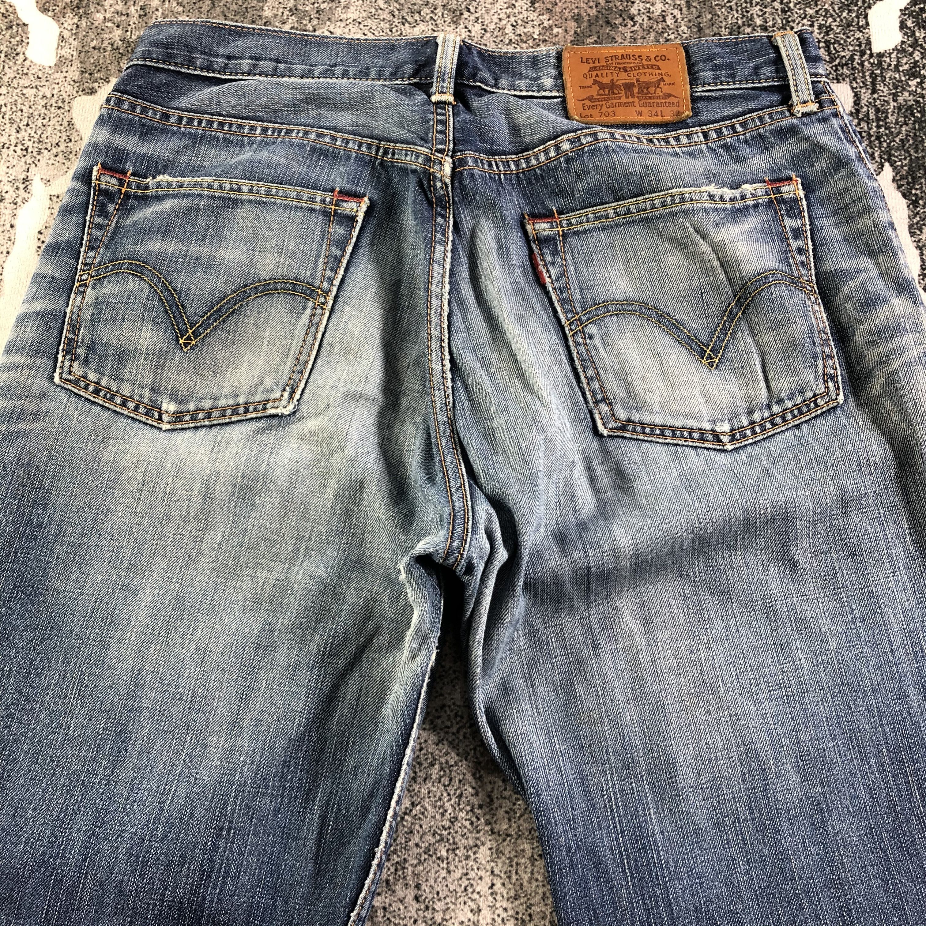 Levi's Vintage Levis Jeans 703 Distressed Denim KJ2555 Size US 34 / EU 50 - 4 Thumbnail