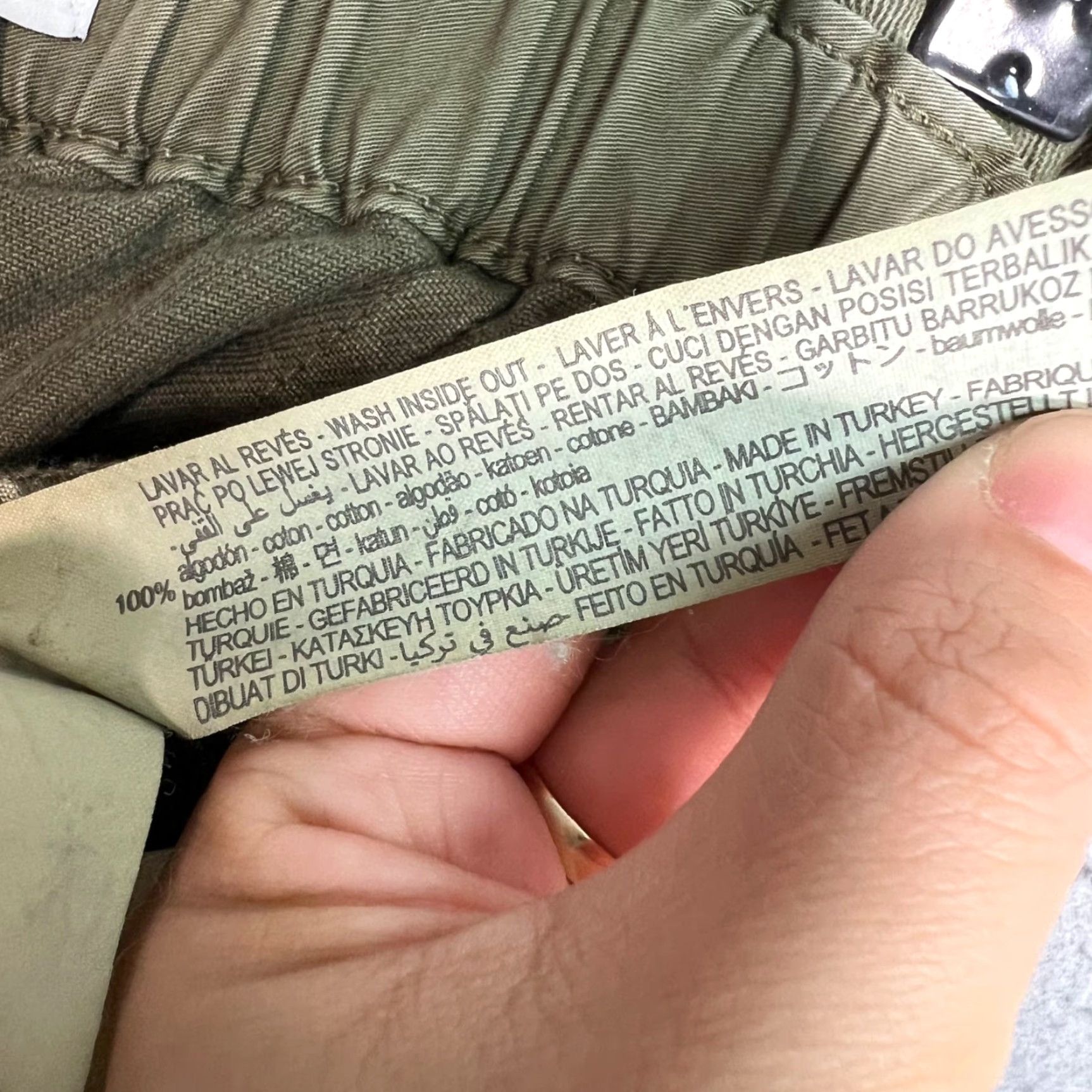 Zara Zara Womens Paperbag Pants Olive Green 100% Cotton High-Waisted Size 2 Tapered Inseam 25 in Womens Size 26" / US 2 / IT 38 - 4 Thumbnail