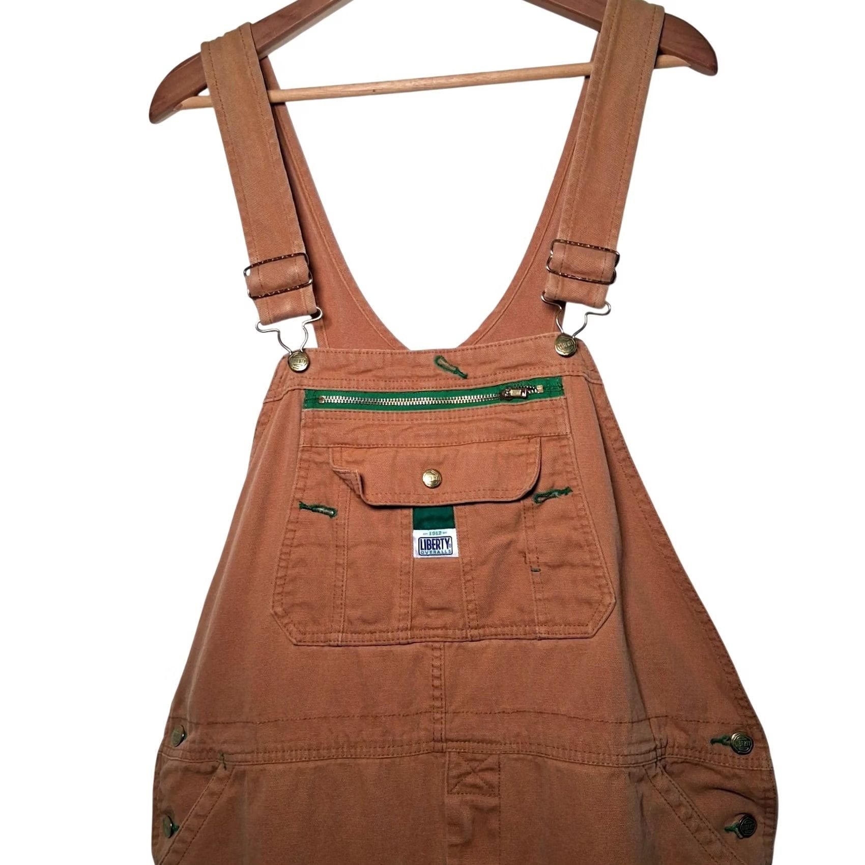 Vintage Liberty Overalls Men 42x28 Brown Canvas Carpenter Work Pants Bib Overalls Workwear Bibs Men Regular 42in Waist 28in Inseam Brown Canvas Size US 42 / EU 58 - 3 Thumbnail