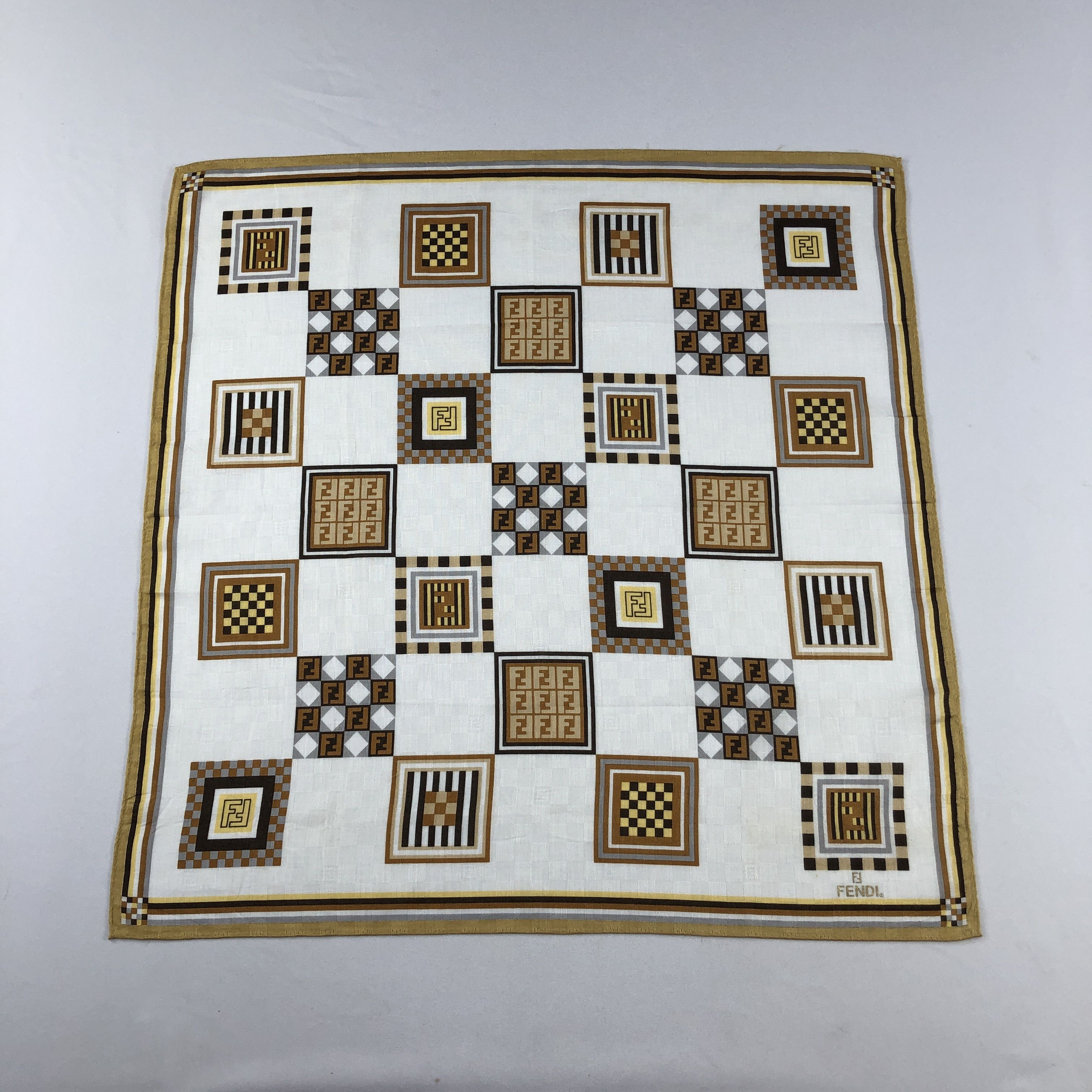 Japanese Brand Fendi Monogram FF Handkerchief Neckerchief Bandana H2998 Size ONE SIZE - 1 Thumbnail
