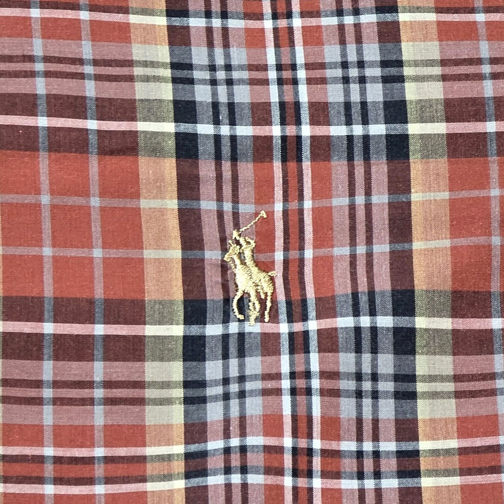 Polo Ralph Lauren VTG Ralph Lauren Polo Button Up Safari Plaid Long Sleeve Men 15-33 Gold Pony 90s Size US M / EU 48-50 / 2 - 5 Thumbnail