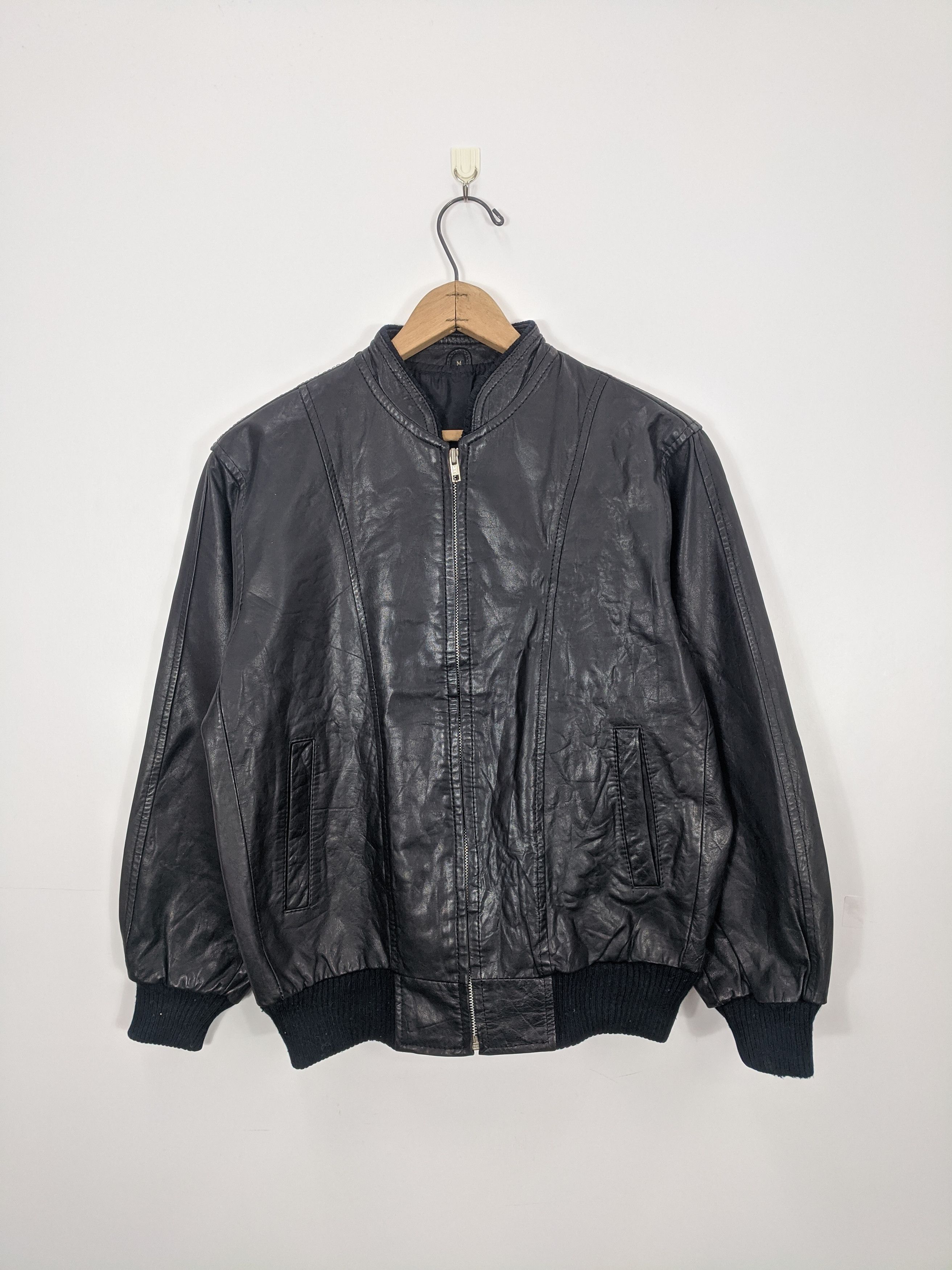 Vintage Leather Zipper Men Jacket J0346