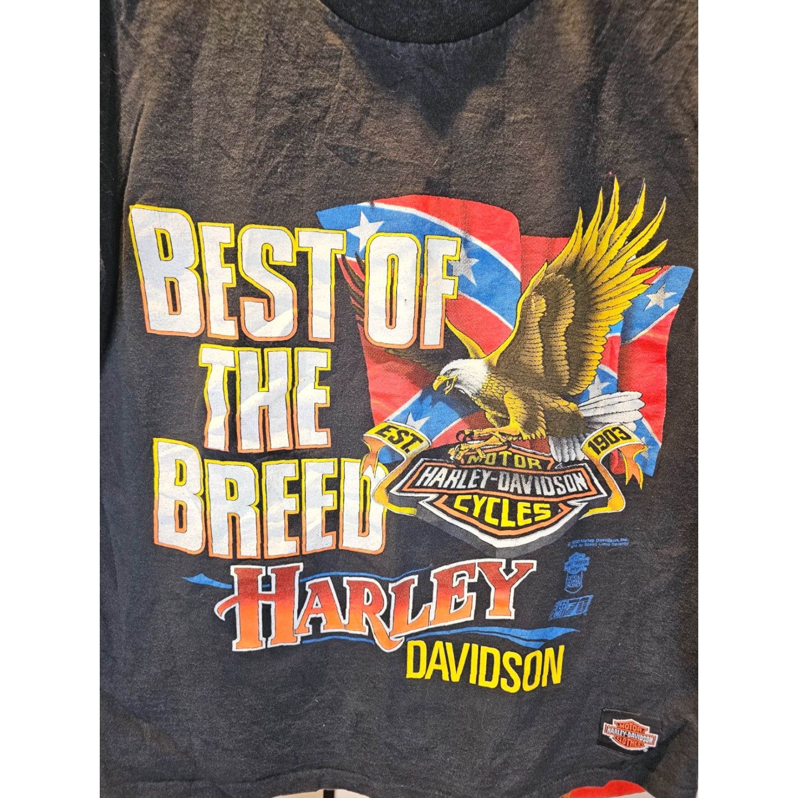 Harley Davidson VINTAGE Harley Davidson MOTORCYCLE SINGLE STITCH BLACK T-SHIRT SZ MEDIUM Size US M / EU 48-50 / 2 - 2 Thumbnail