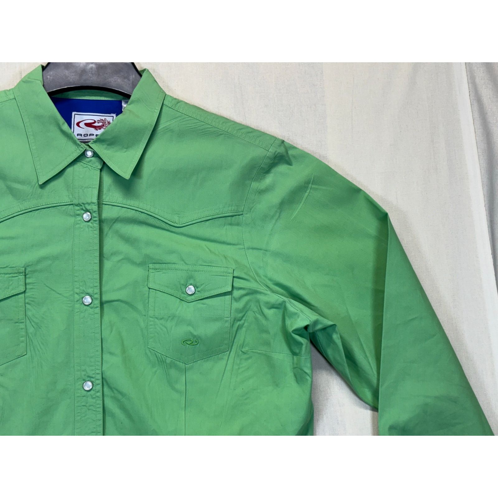 Roper Roper Green Women’s L Western Pearl Snap Shirt Long Sleeve Size L / US 10 / IT 46 - 13 Thumbnail