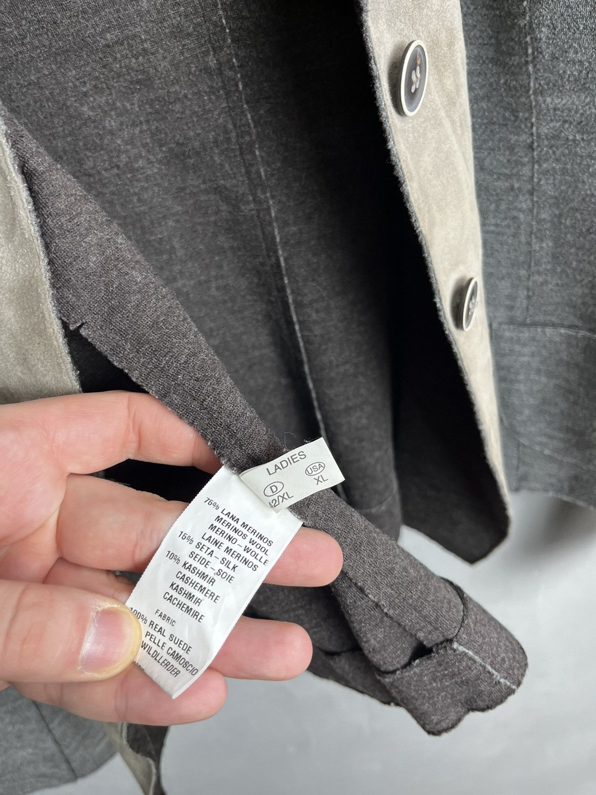 Fabiana Filippi Fabiana Filippi leather wool blazer jacket Size L / US 10 / IT 46 - 14 Thumbnail