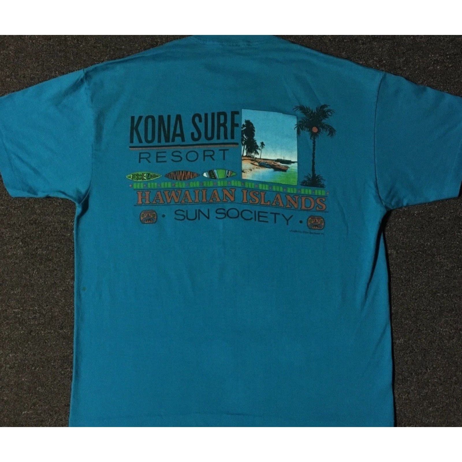 Quiksilver VINTAGE Kona Surf Resort M T-Shirt Blue 80s 90s Grunge Surf Skate Ocean Beach USA USA OP Quiksilver Pollution? Size US M / EU 48-50 / 2 - 2 Thumbnail