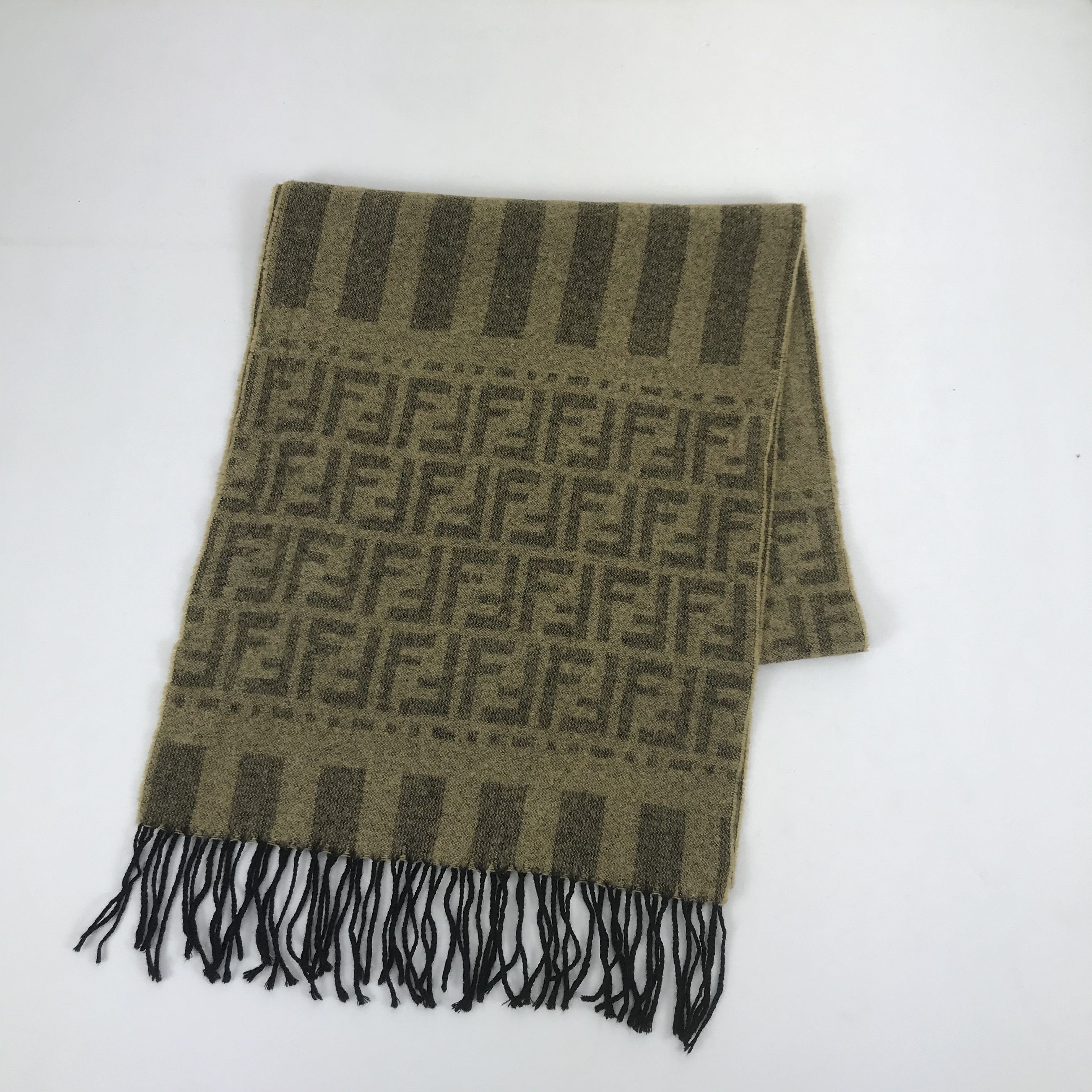 Fendi Vintage 90s Fendi Scarf Muffler FF Monogram Wool Scarves Size ONE SIZE - 3 Thumbnail