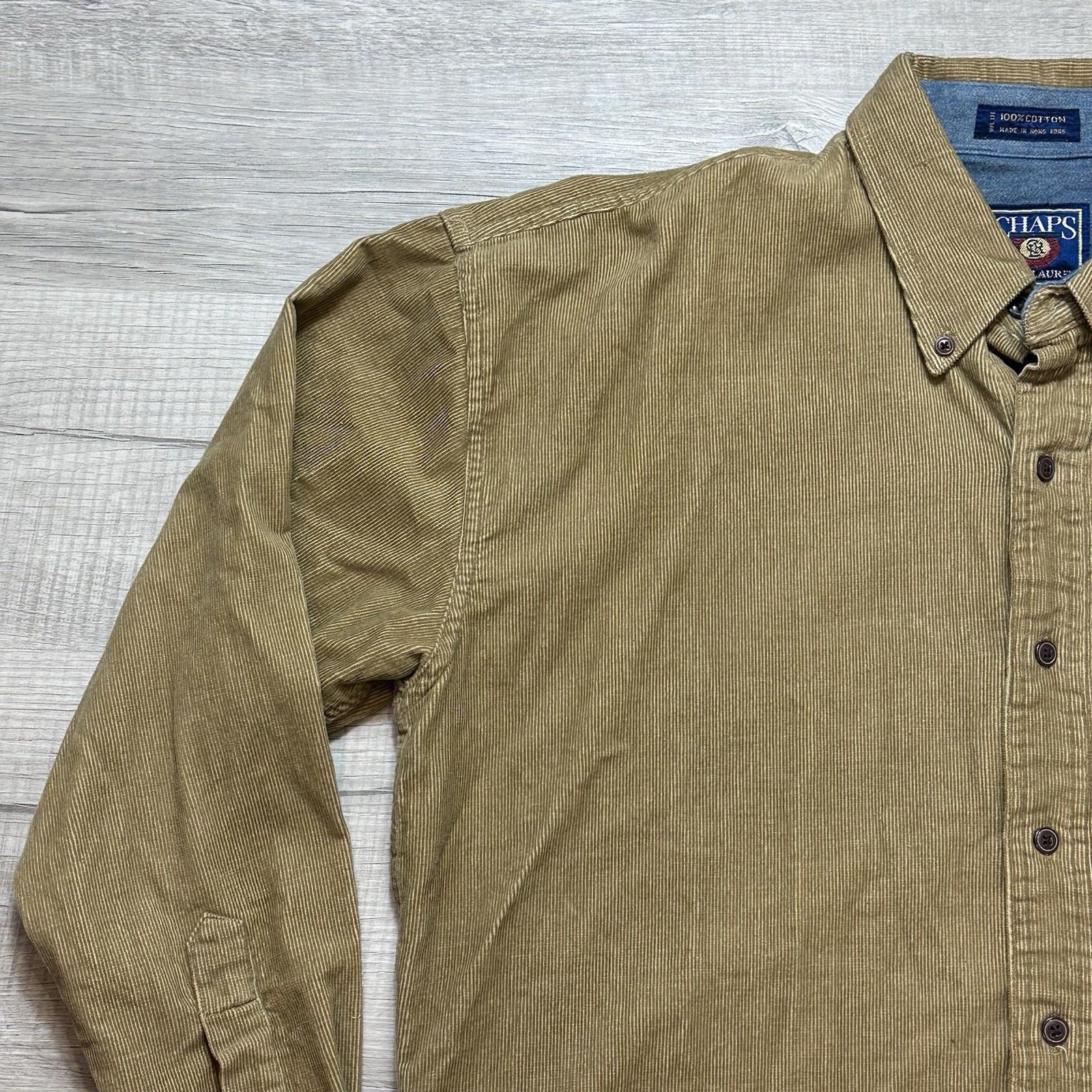 Chaps Ralph Lauren Chaps Ralph Lauren Vintage 90's Long Sleeve Corduroy Shirt Size US M / EU 48-50 / 2 - 7 Thumbnail