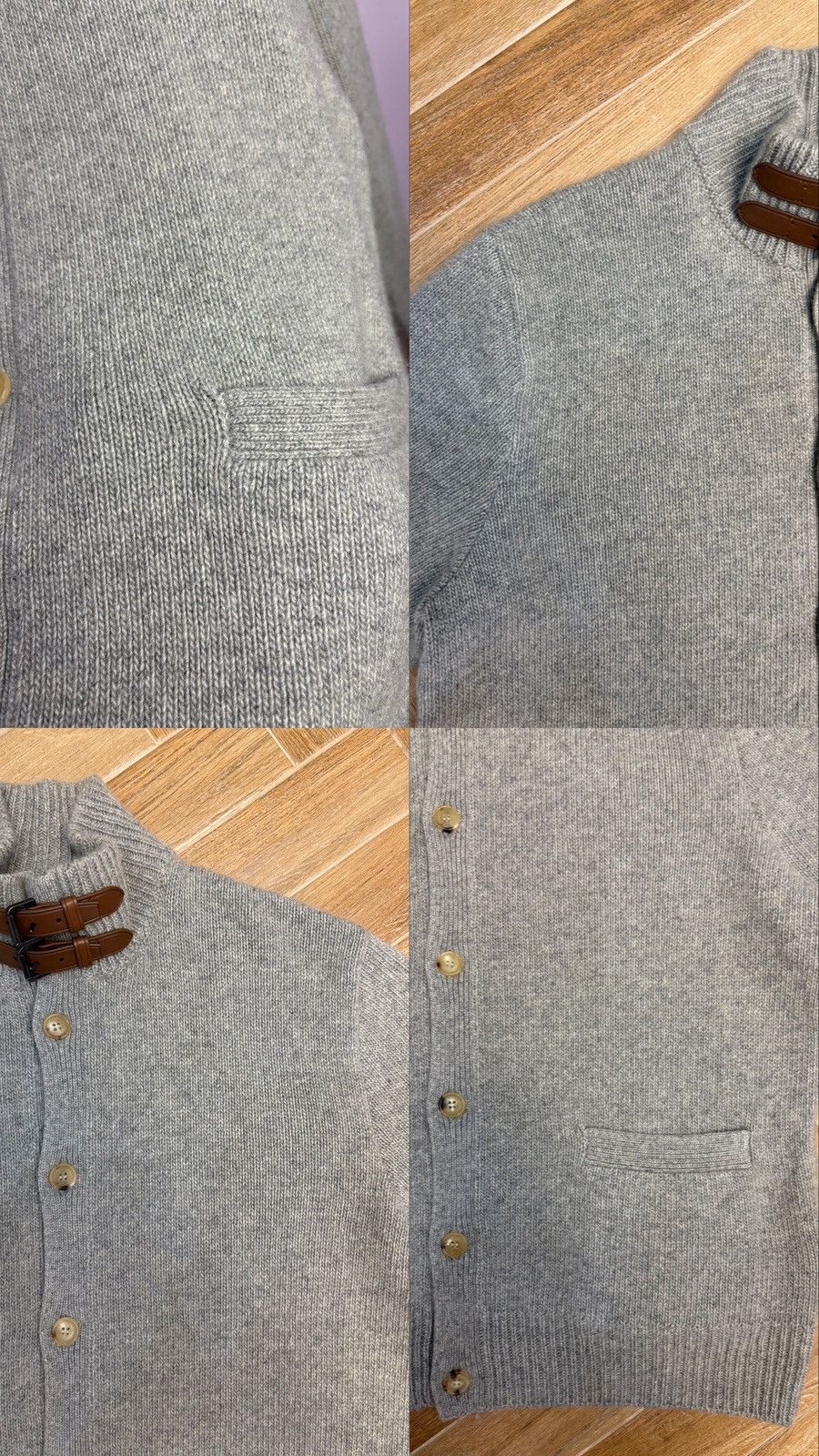 Ralph Lauren Purple Label Ralph Lauren Purple Label Cashmere Leather Cardigan Sweater Size US XL / EU 56 / 4 - 13 Thumbnail