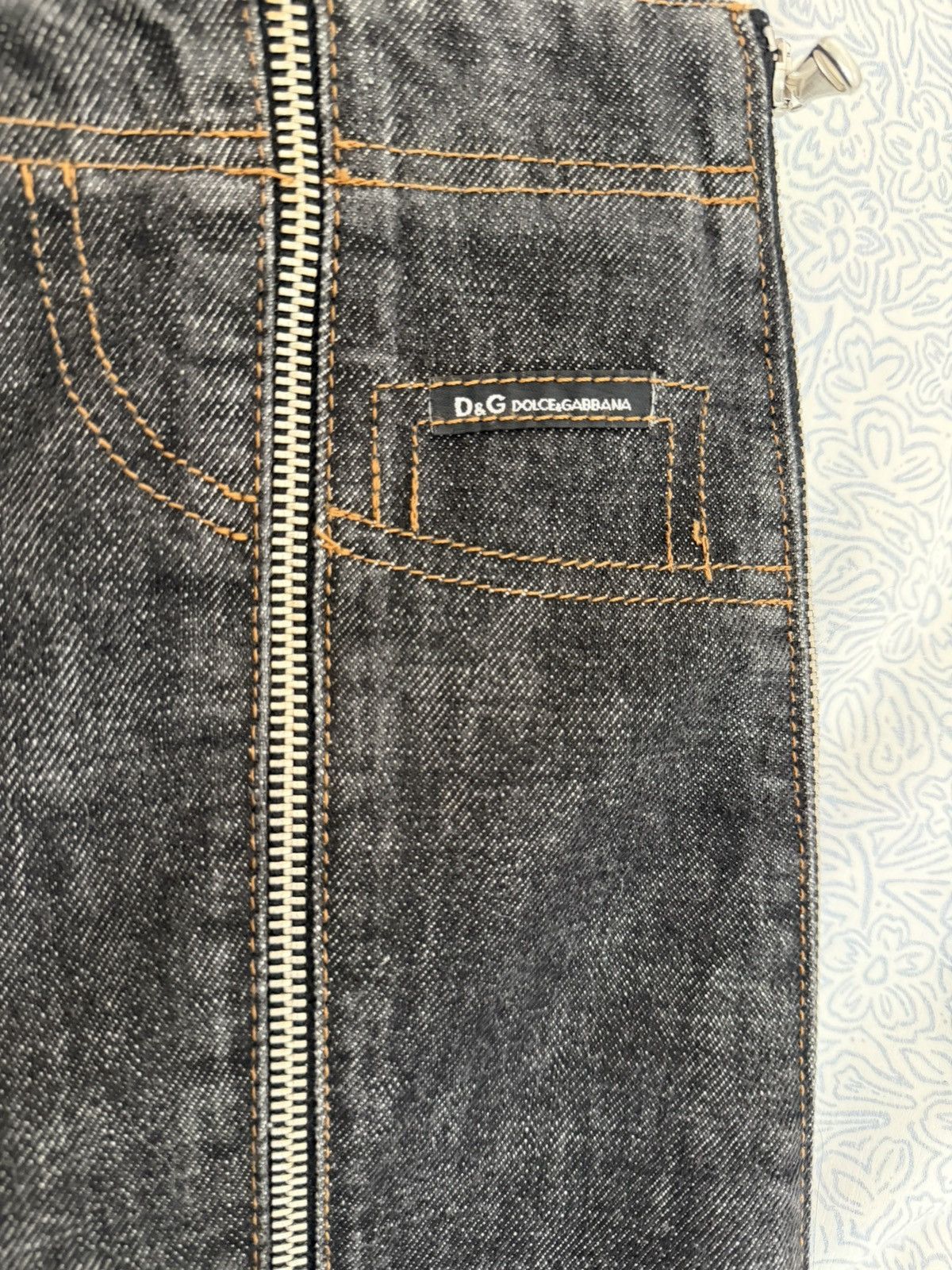 Dolce & Gabbana D&G Black Zipper Denim Mini Skirt Size 30" / US 8 / IT 44 - 2 Thumbnail