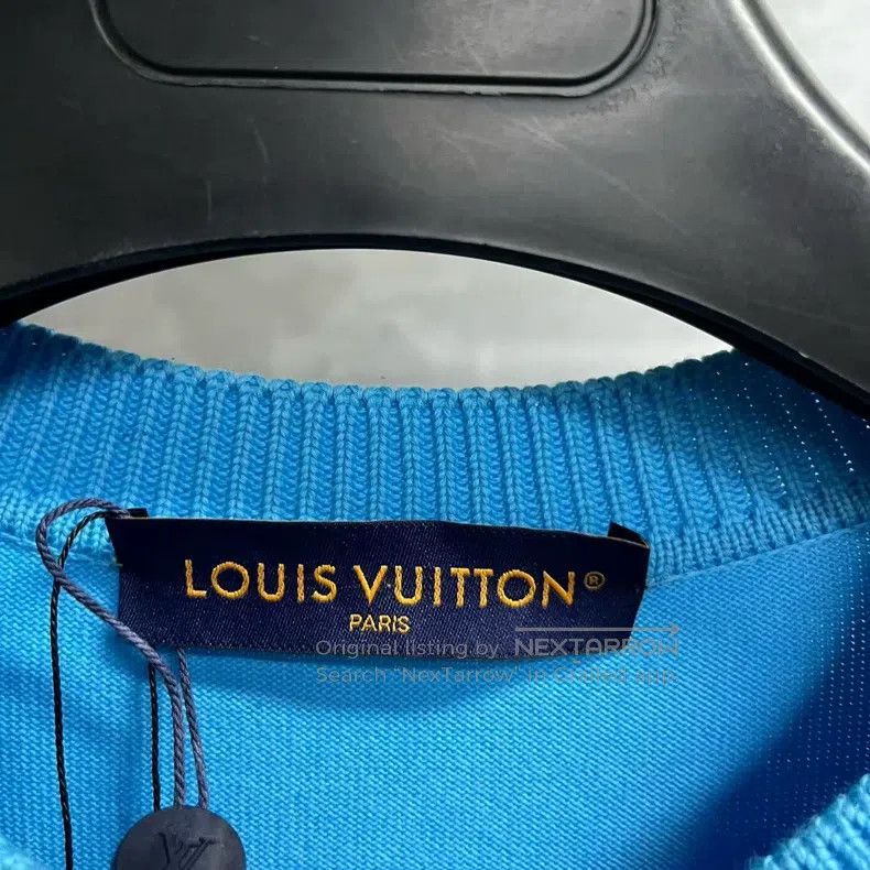 Louis Vuitton Louis Vuitton Blue Solid Logo Letter Embroidered Casual Cr Size US L / EU 52-54 / 3 - 2 Thumbnail